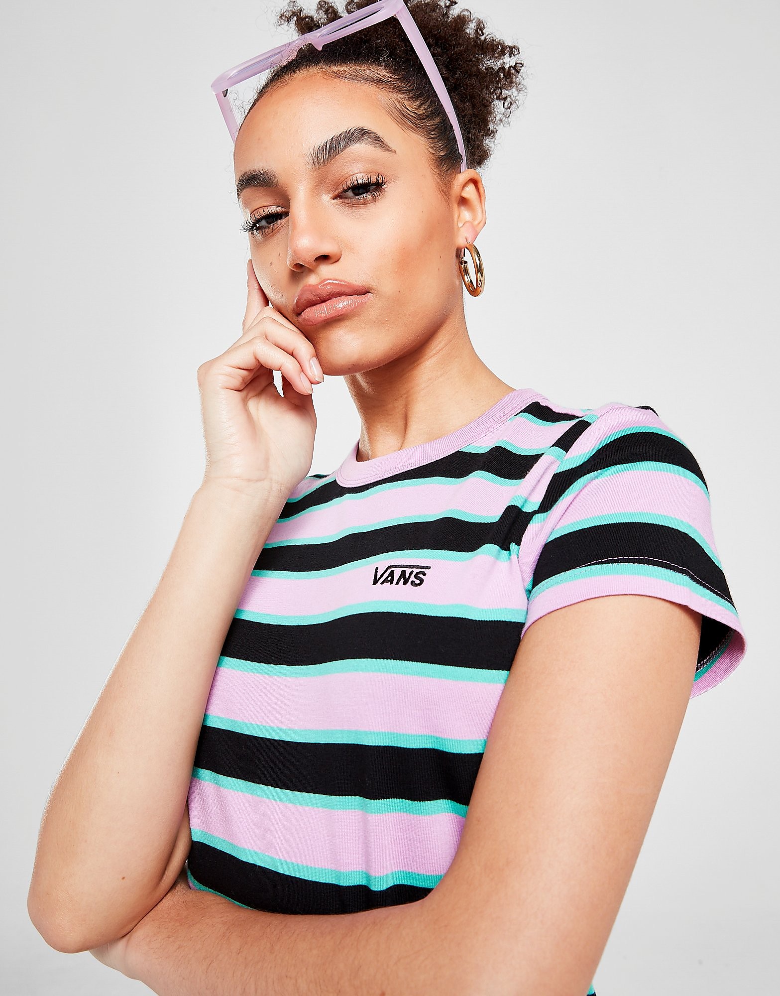 

Vans Stripe Crop T-Shirt - Pink/Black - Womens, Pink/Black