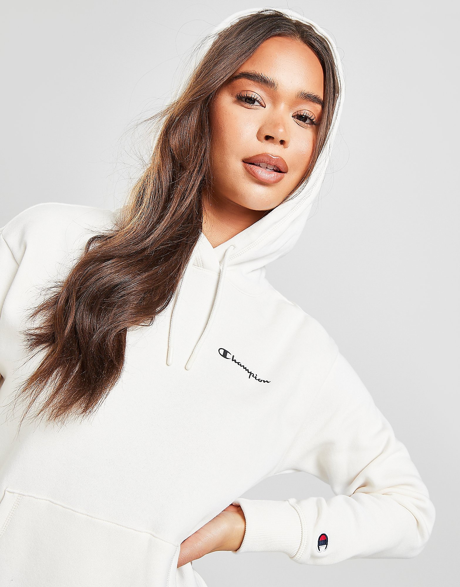 

Champion Core Logo Overhead Hoodie - Only at JD - White - Womens, White