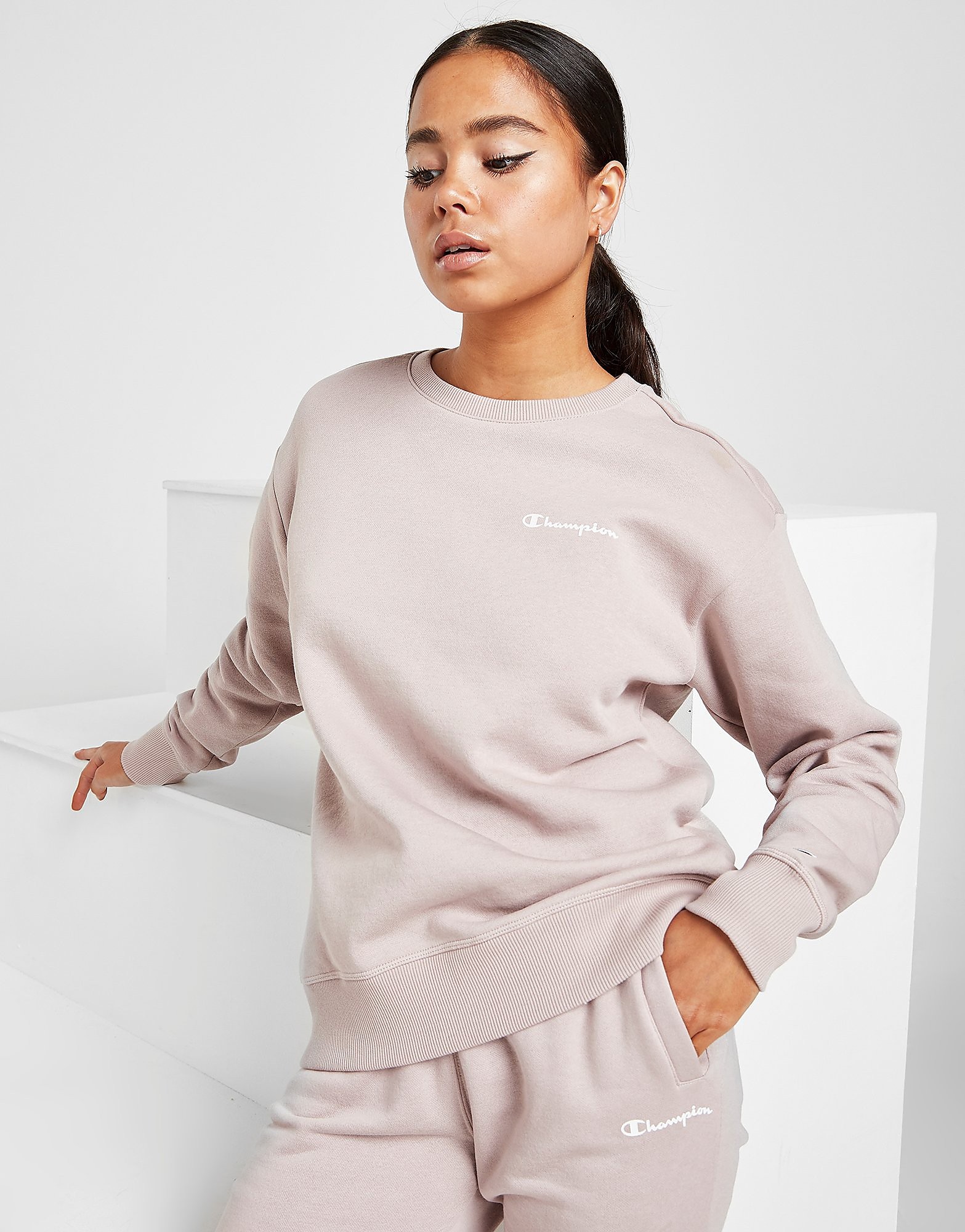 

Champion Core Logo Crew Sweatshirt - Only at JD - Beige - Womens, Beige
