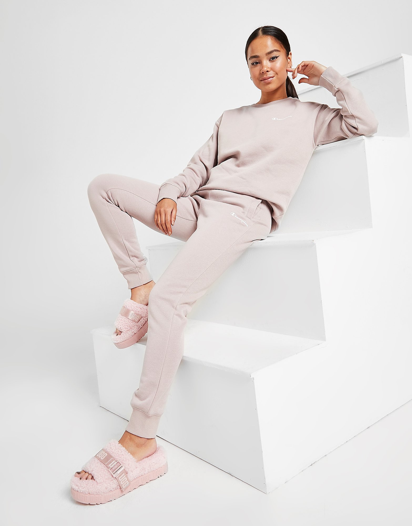 

Champion Small Logo Fleece Joggers - Only at JD - Beige - Womens, Beige