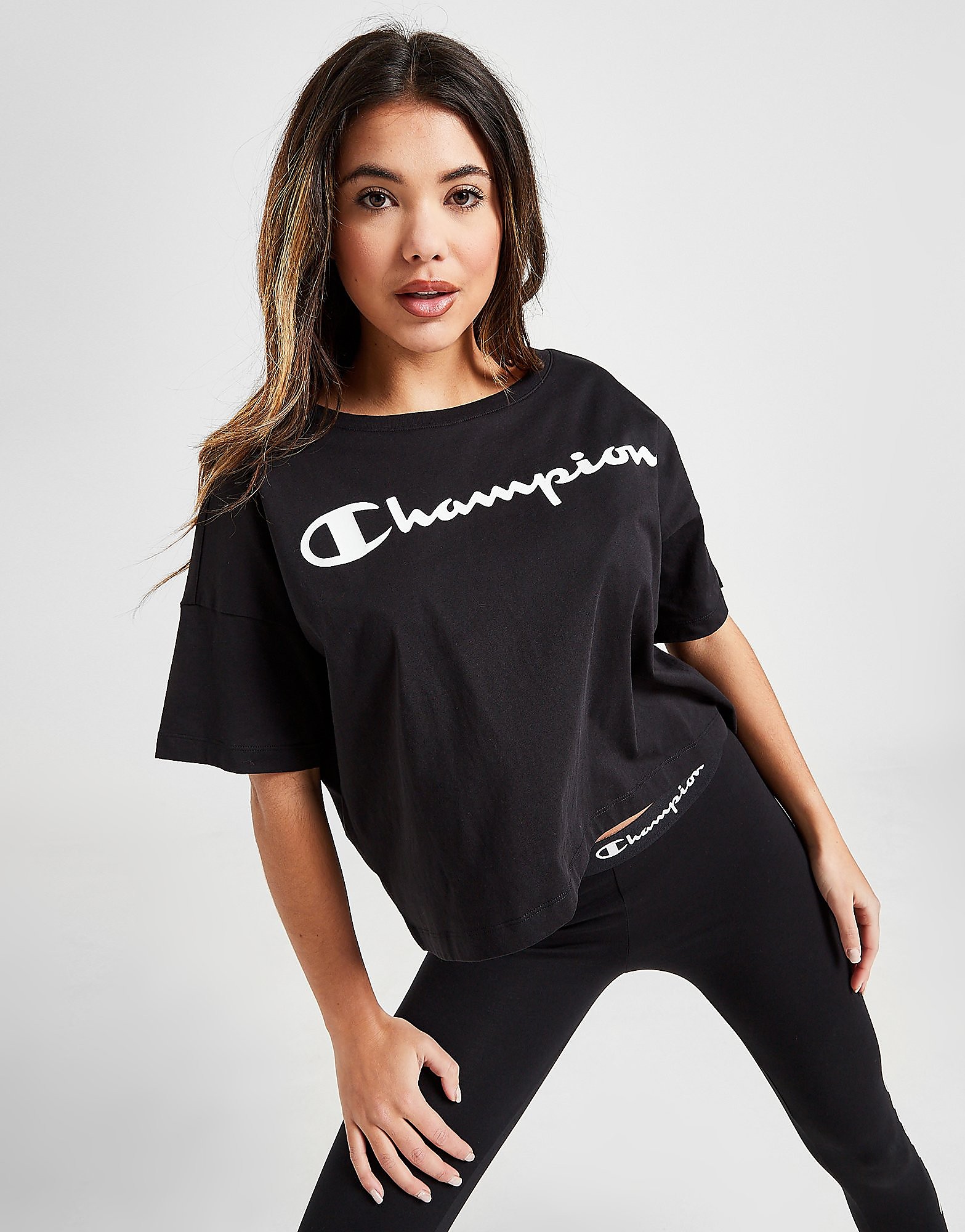 

Champion Boxy Crop T-Shirt - Black - Womens, Black