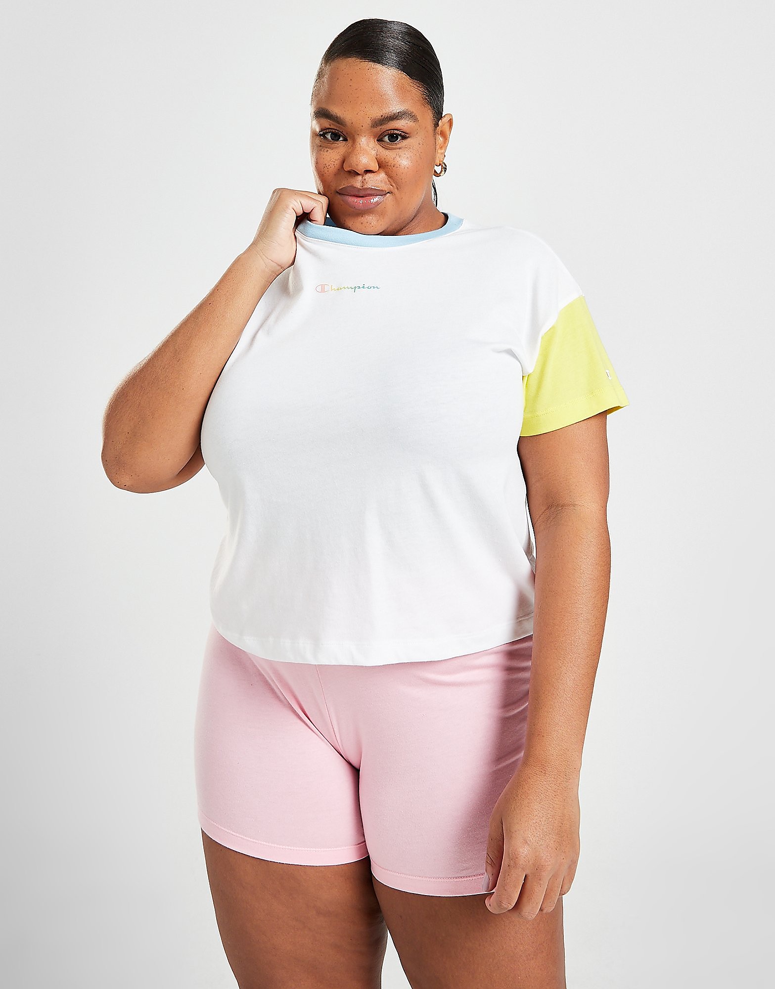 

Champion Colour Block Logo Plus Size T-Shirt - White - Womens, White