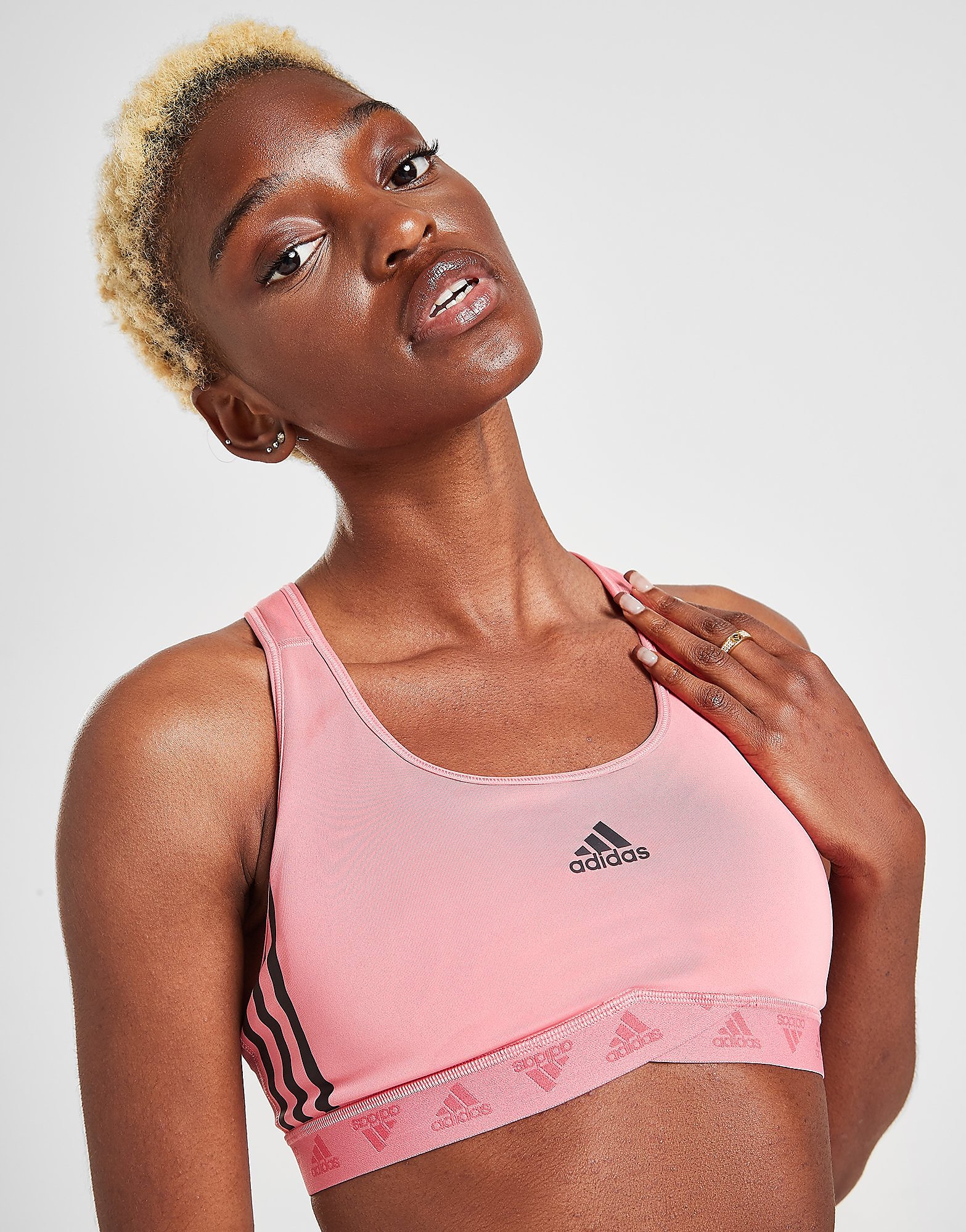 

adidas 3-Stripes Mesh Bra - Pink - Womens, Pink