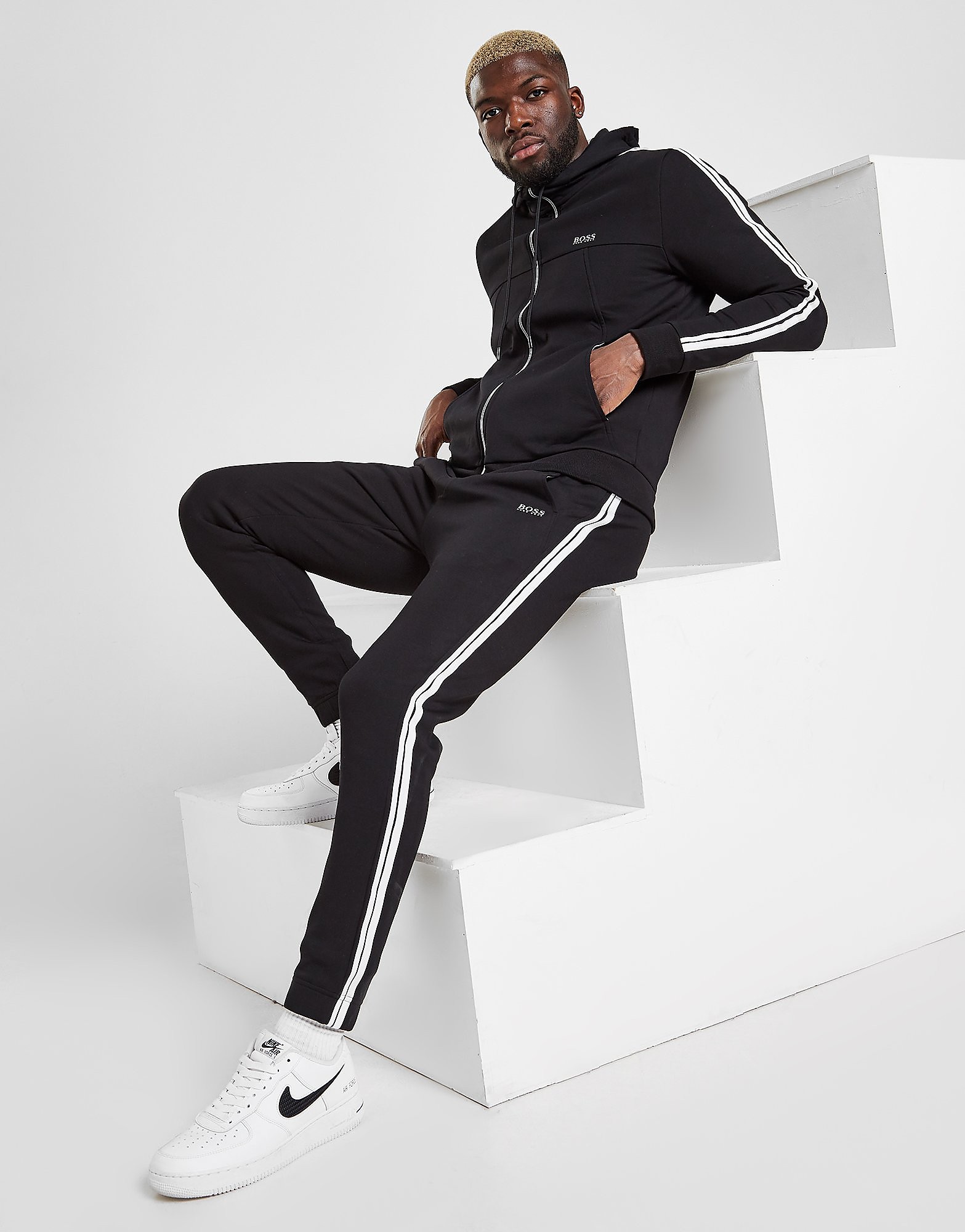 

BOSS Zip Through Hooded Tracksuit - Black - Mens, Black