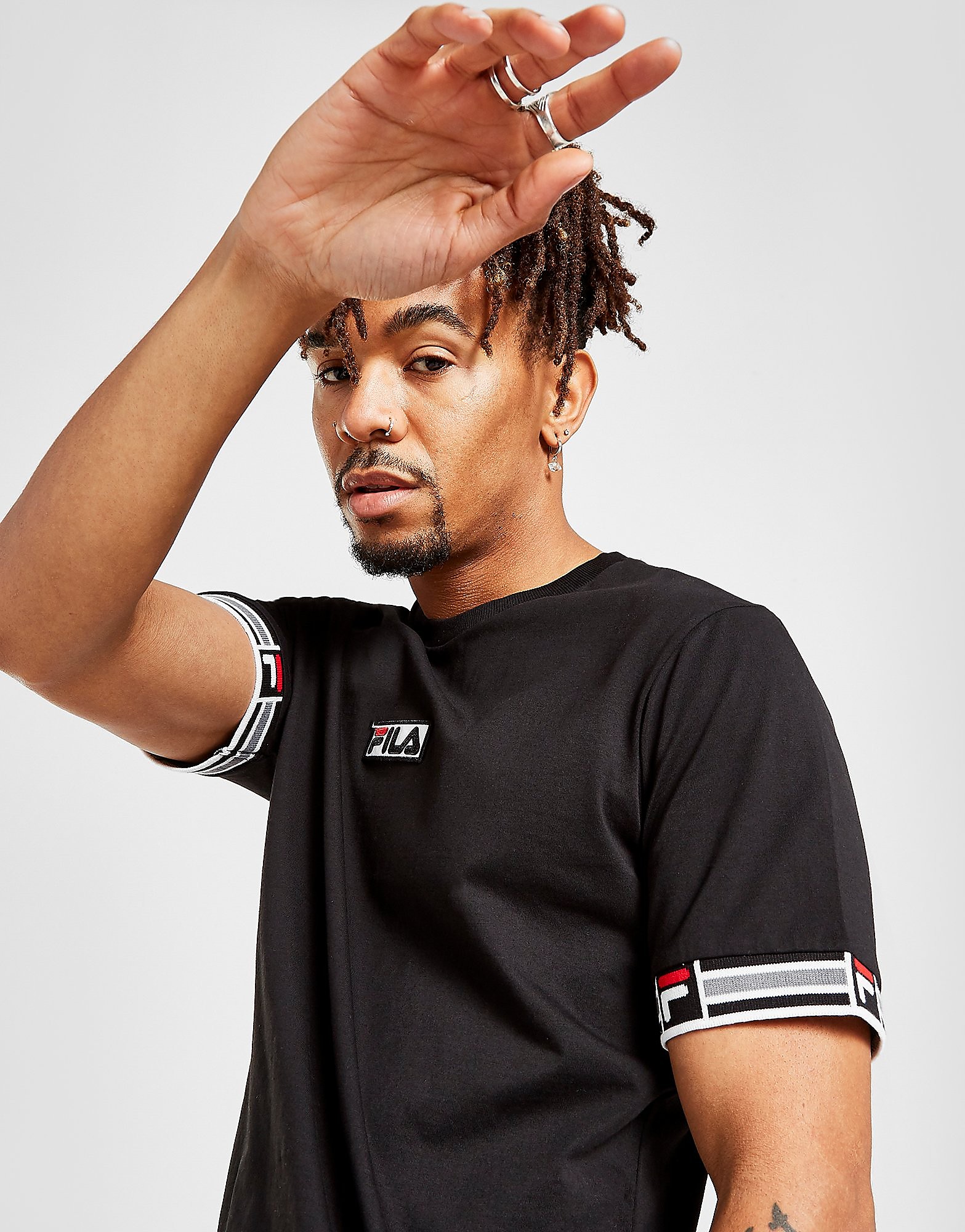 

Fila Squadron Jacquard T-Shirt - Only at JD - Black - Mens, Black