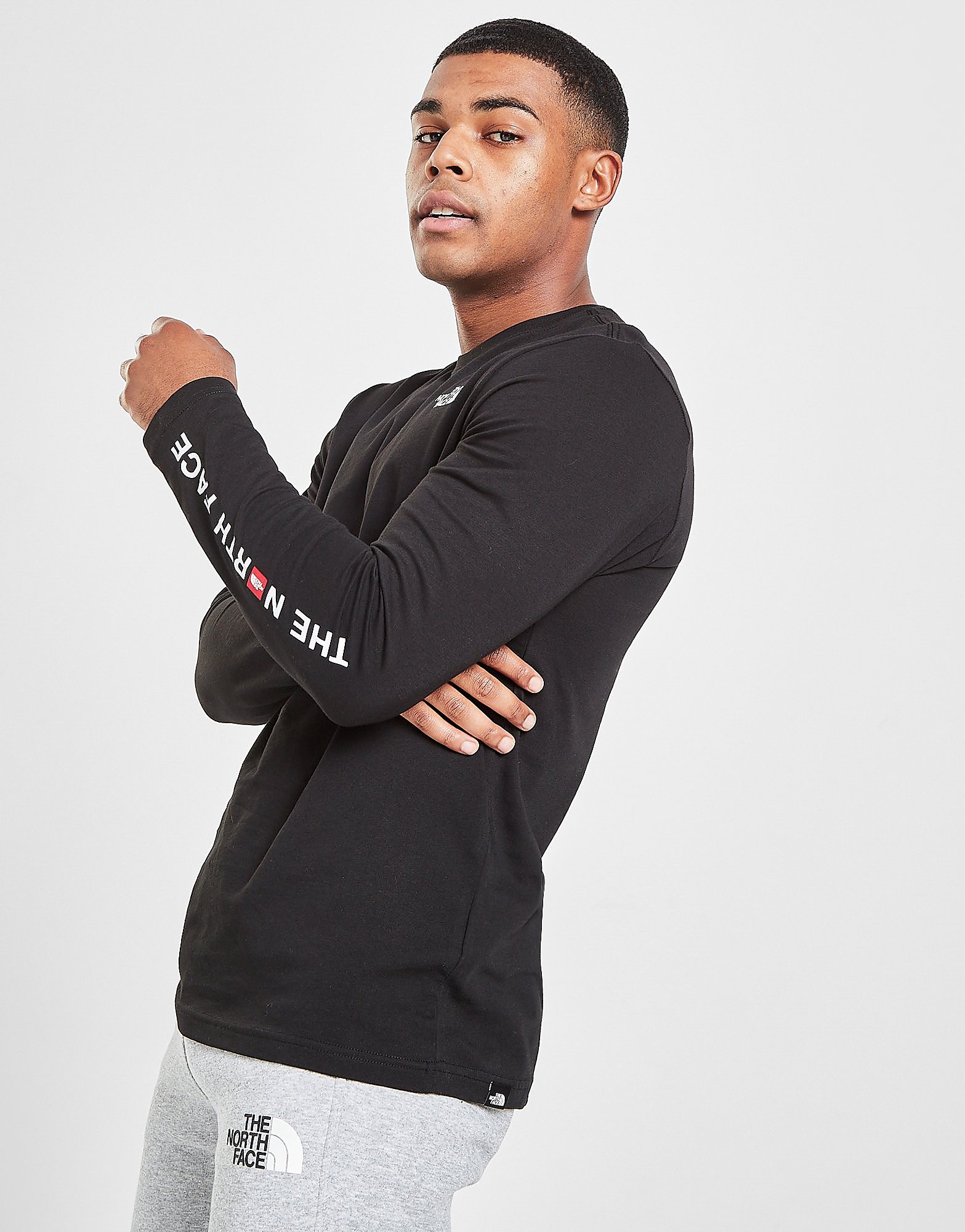 

The North Face Sleeve Logo Long Sleeve T-Shirt - BLACK - Mens, BLACK