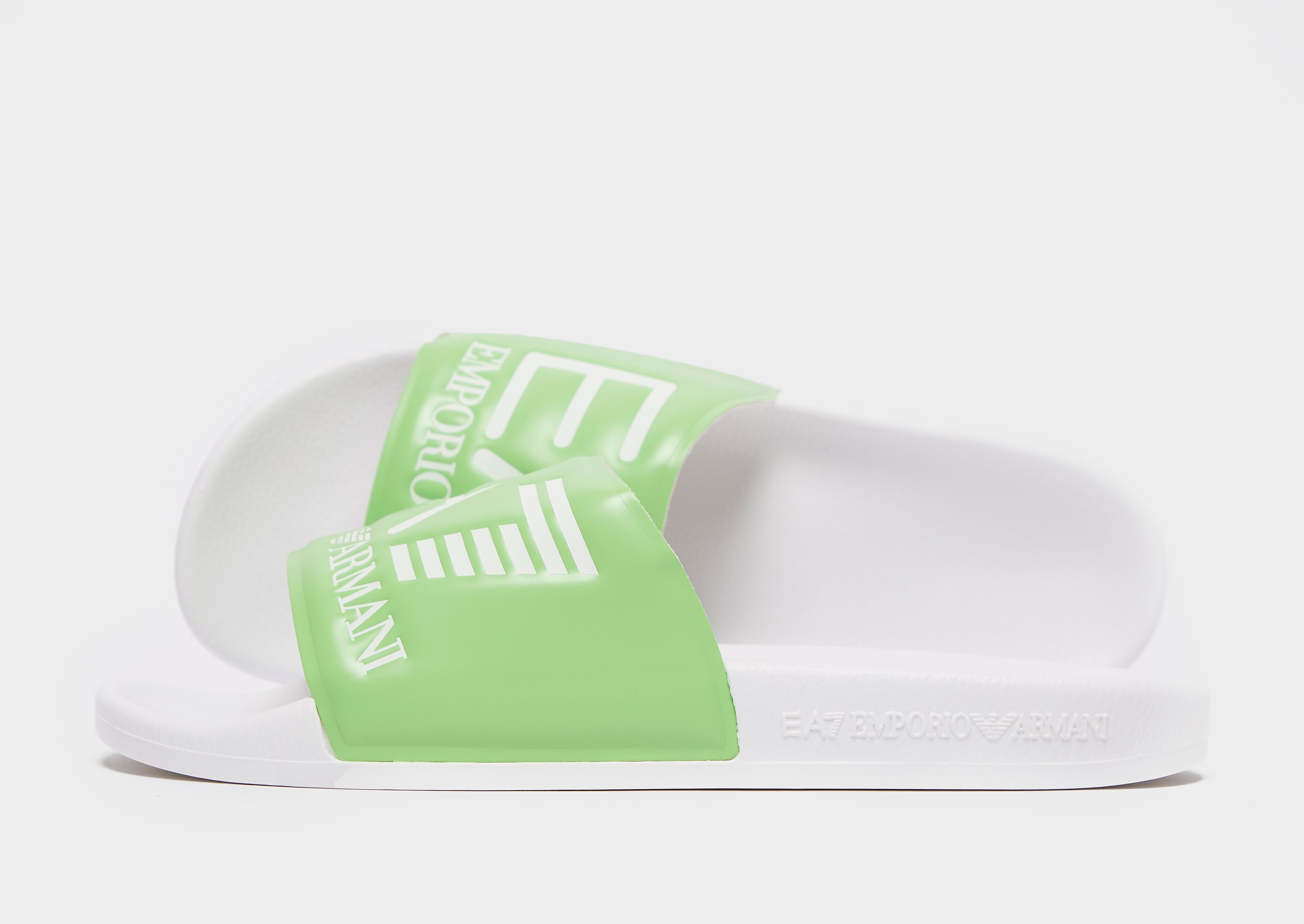 

Emporio Armani EA7 Seaworld Slides - White/Green - Mens, White/Green
