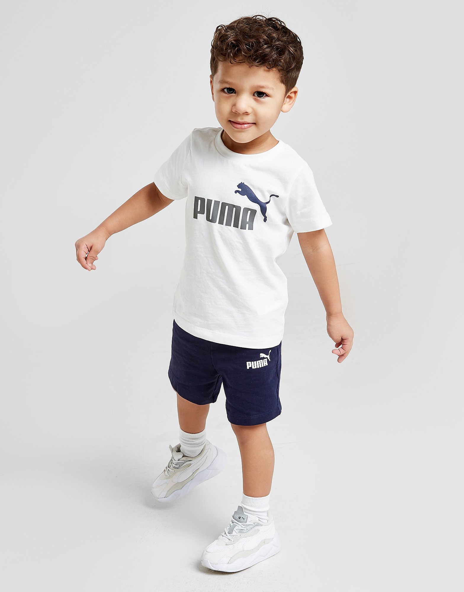 

Puma Essential Logo T-Shirt/Shorts Set Infant - Only at JD - White - Kids, White