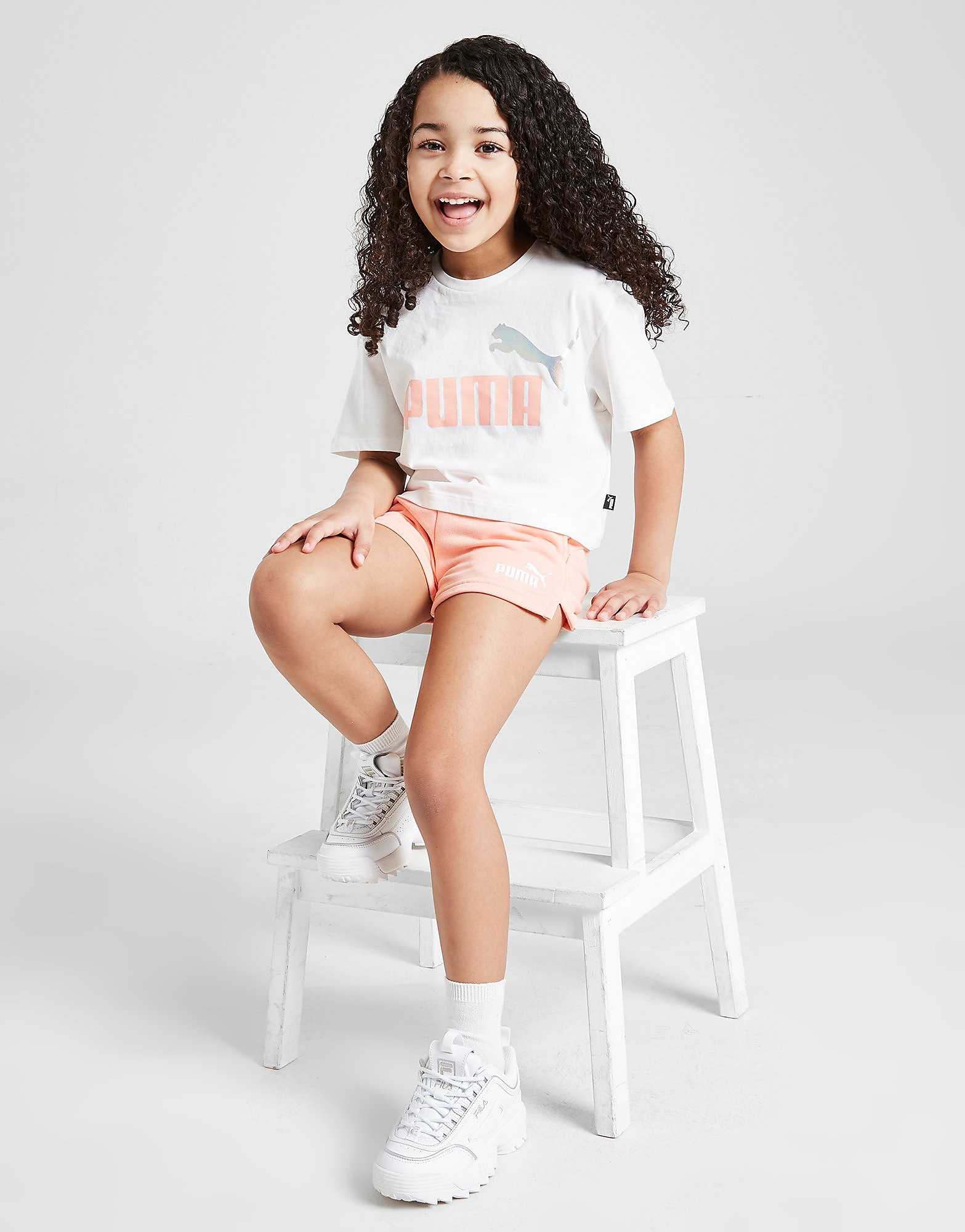 

Puma Girls' Essential T-Shirt/Shorts Set Children - Only at JD - White - Kids, White