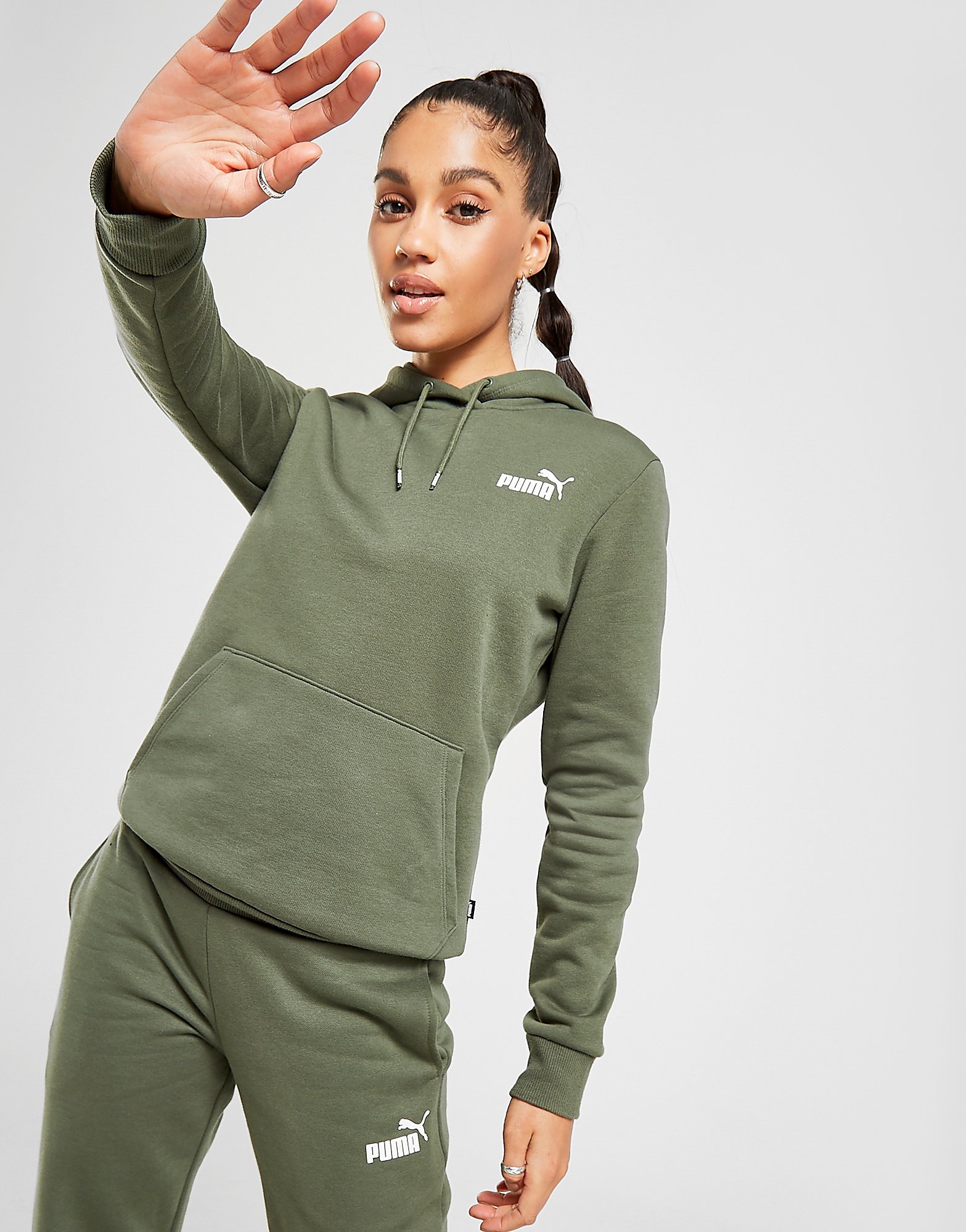 

Puma Core Small Logo Hoodie - Only at JD - Green - Womens, Green