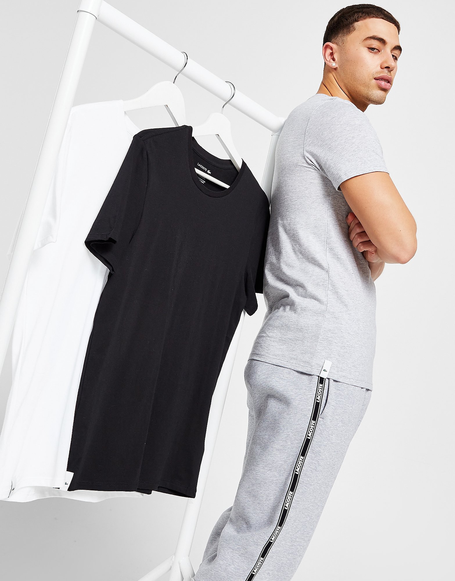 

Lacoste 3 Pack Lounge T-Shirts - White/Grey/Black - Mens, White/Grey/Black