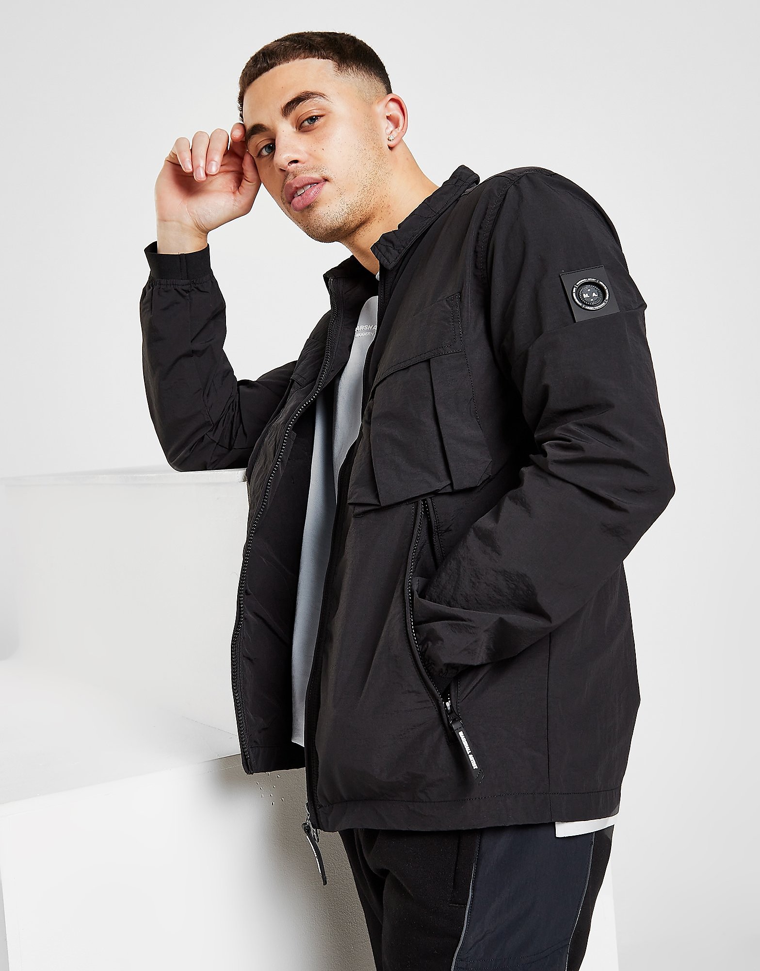 Marshall Artist Polyamide Overshirt - Black - Mens, Black