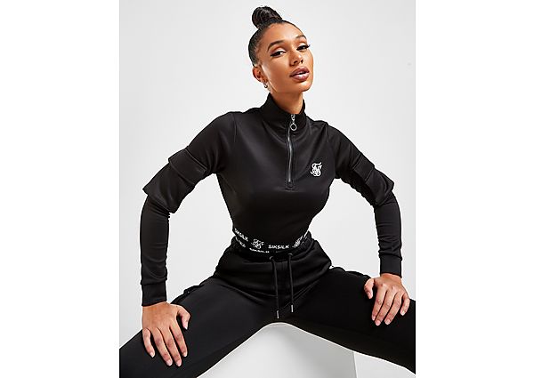 SikSilk Haut de Survêtement Poly 1/4 Zippé Cargo Femme