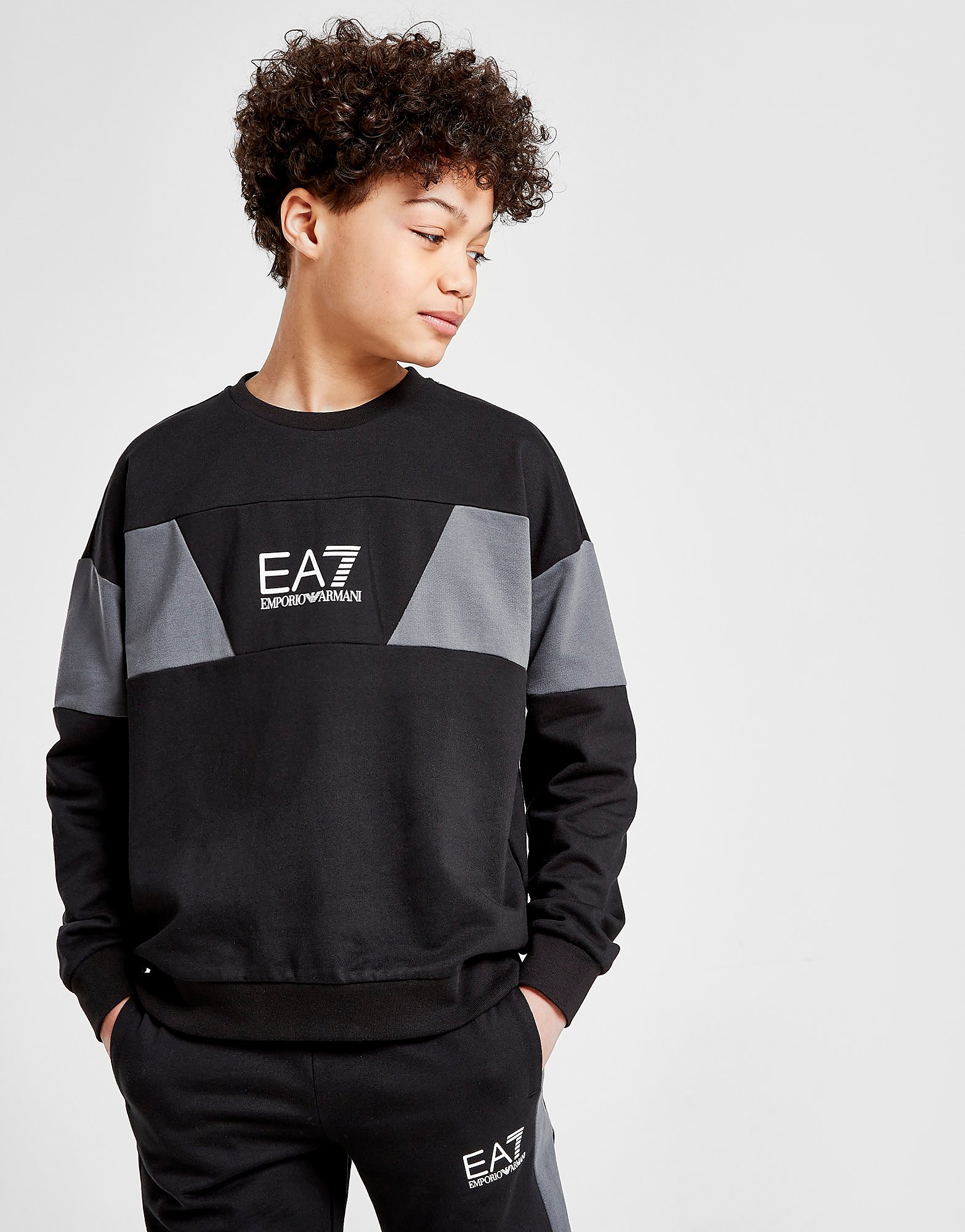 

Emporio Armani EA7 Colour Block Crew Sweatshirt Junior - Black - Kids, Black