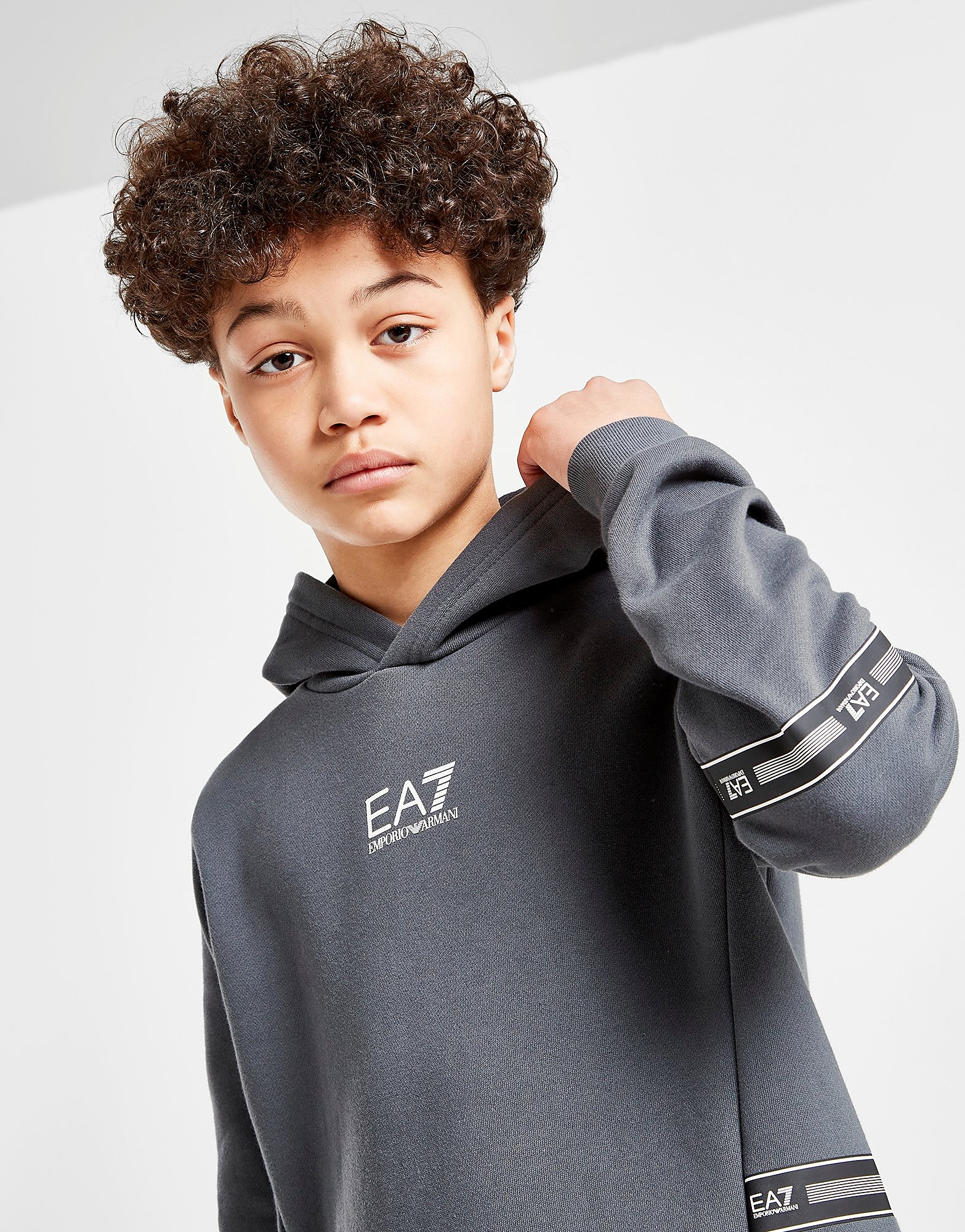 

Emporio Armani EA7 Logo Series Tape Hoodie Junior - Grey - Kids, Grey