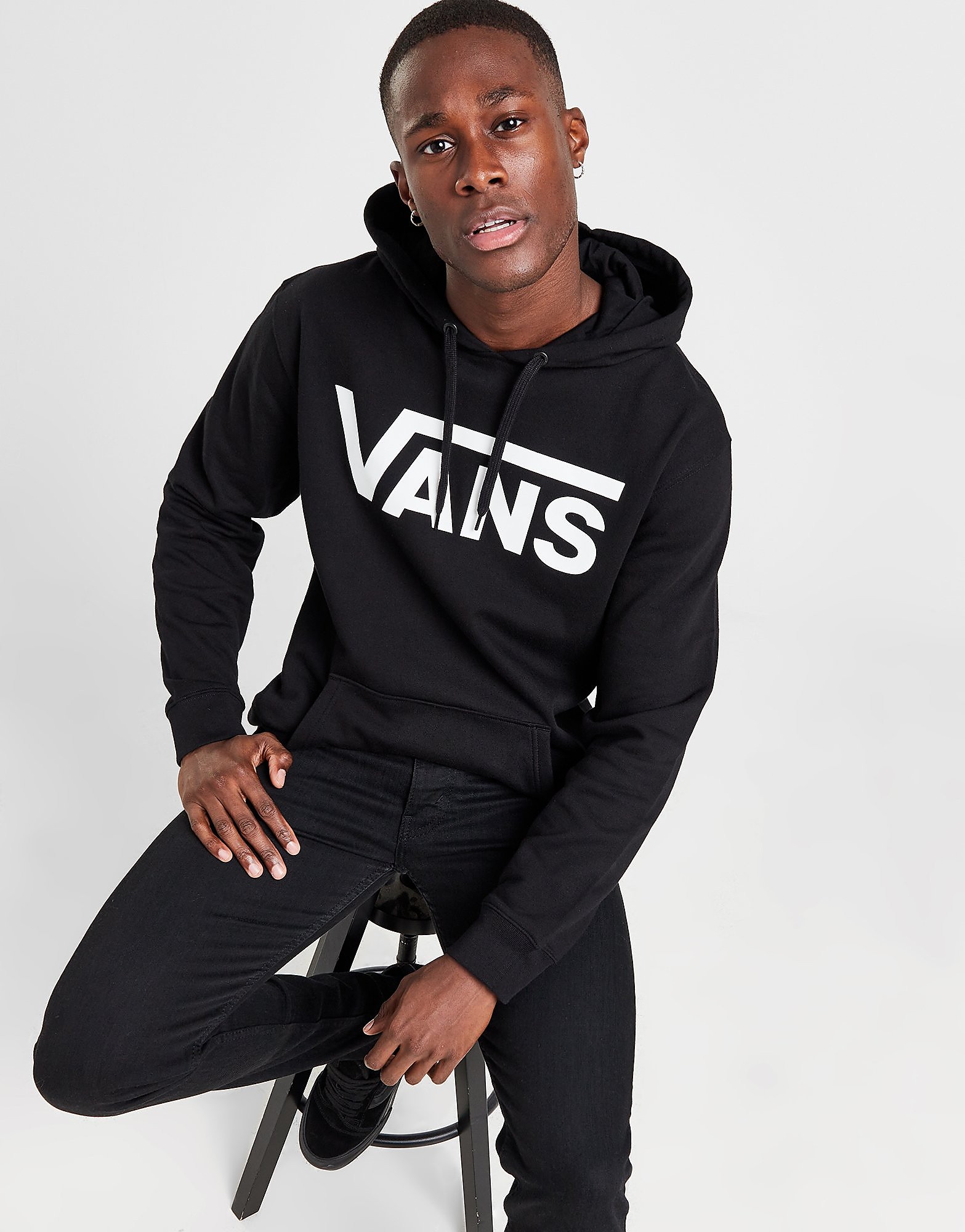 

Vans Overhead Large Logo Hoodie - Black/Black - Mens, Black/Black