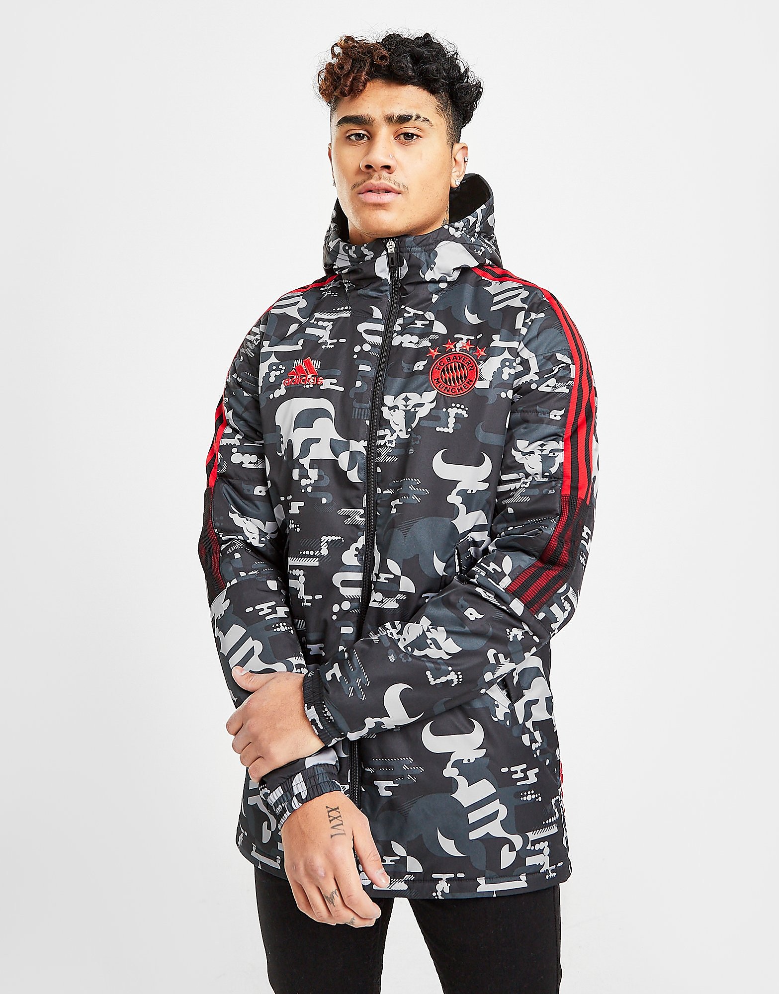 

adidas FC Bayern Chinese New Year Jacket - Black/Red - Mens, Black/Red
