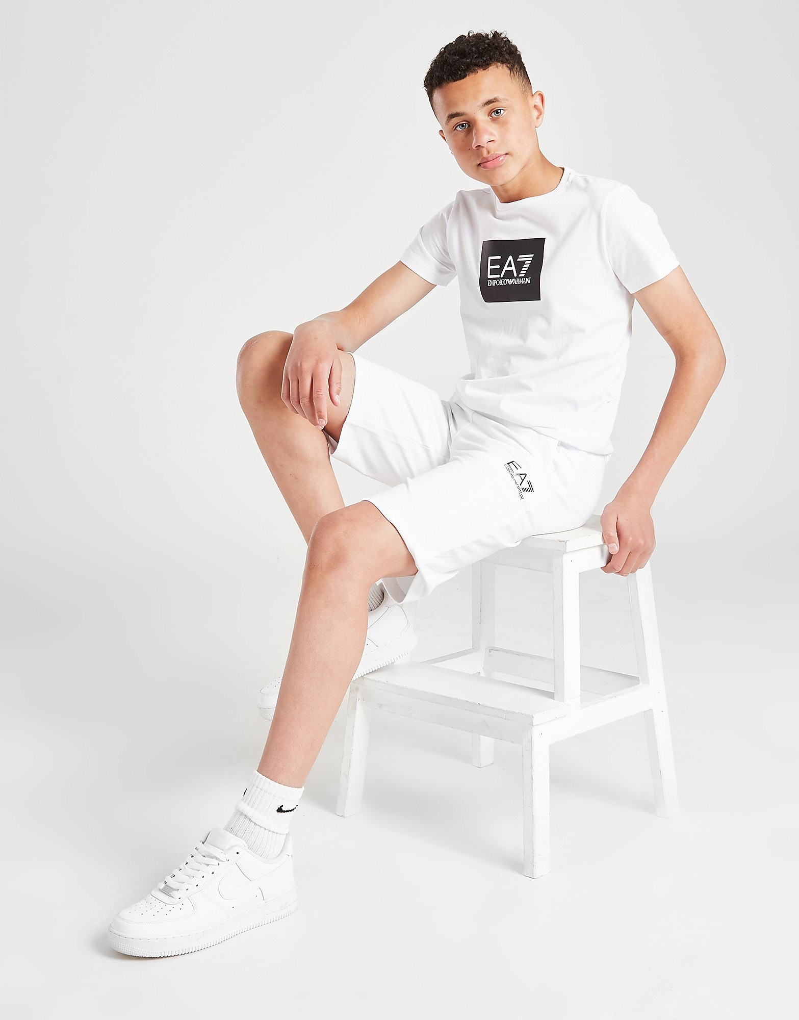 

Emporio Armani EA7 Core French Terry Fleece Shorts Junior - White - Kids, White