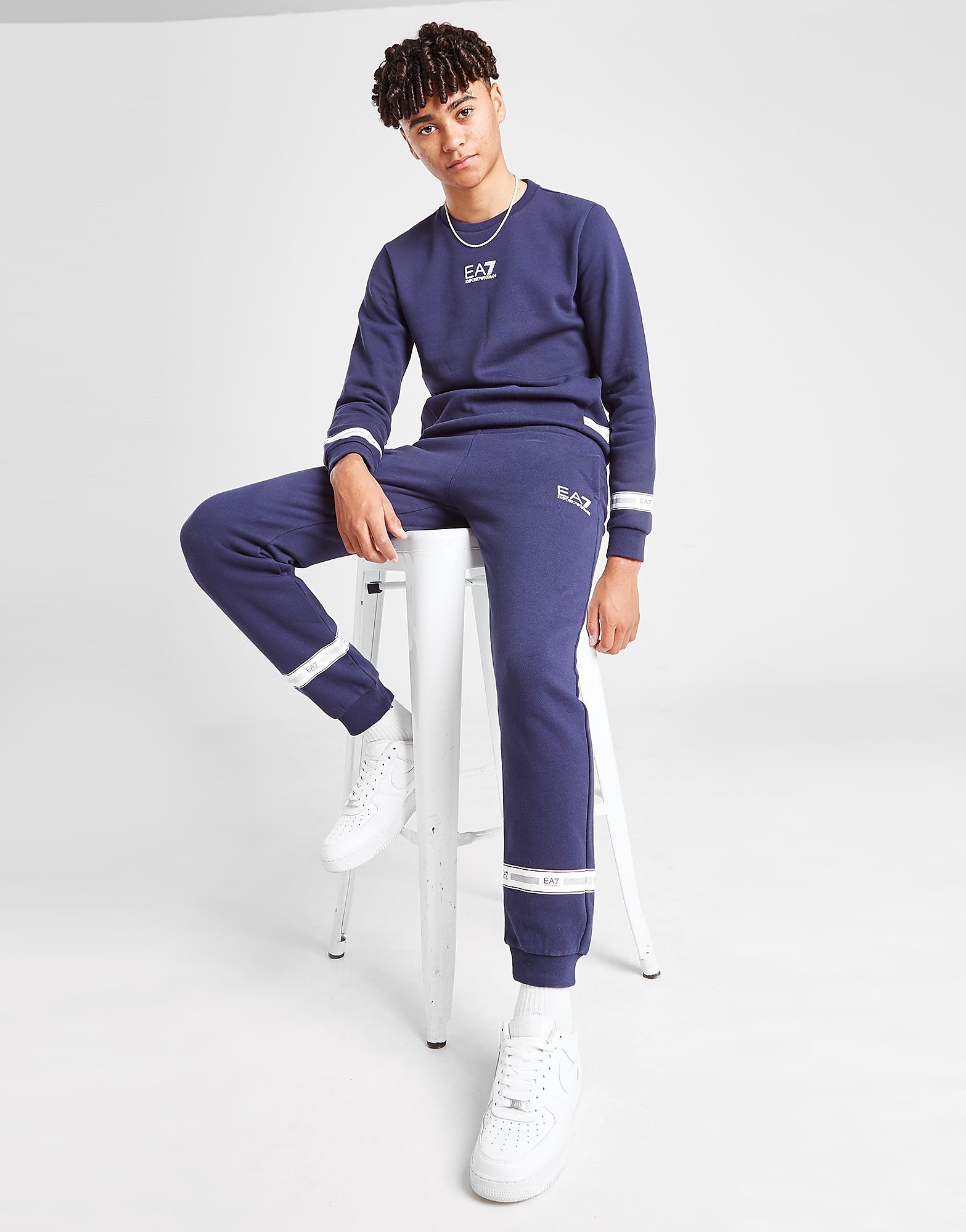 

Emporio Armani EA7 Logo Series Tape Joggers Junior - Navy - Kids, Navy