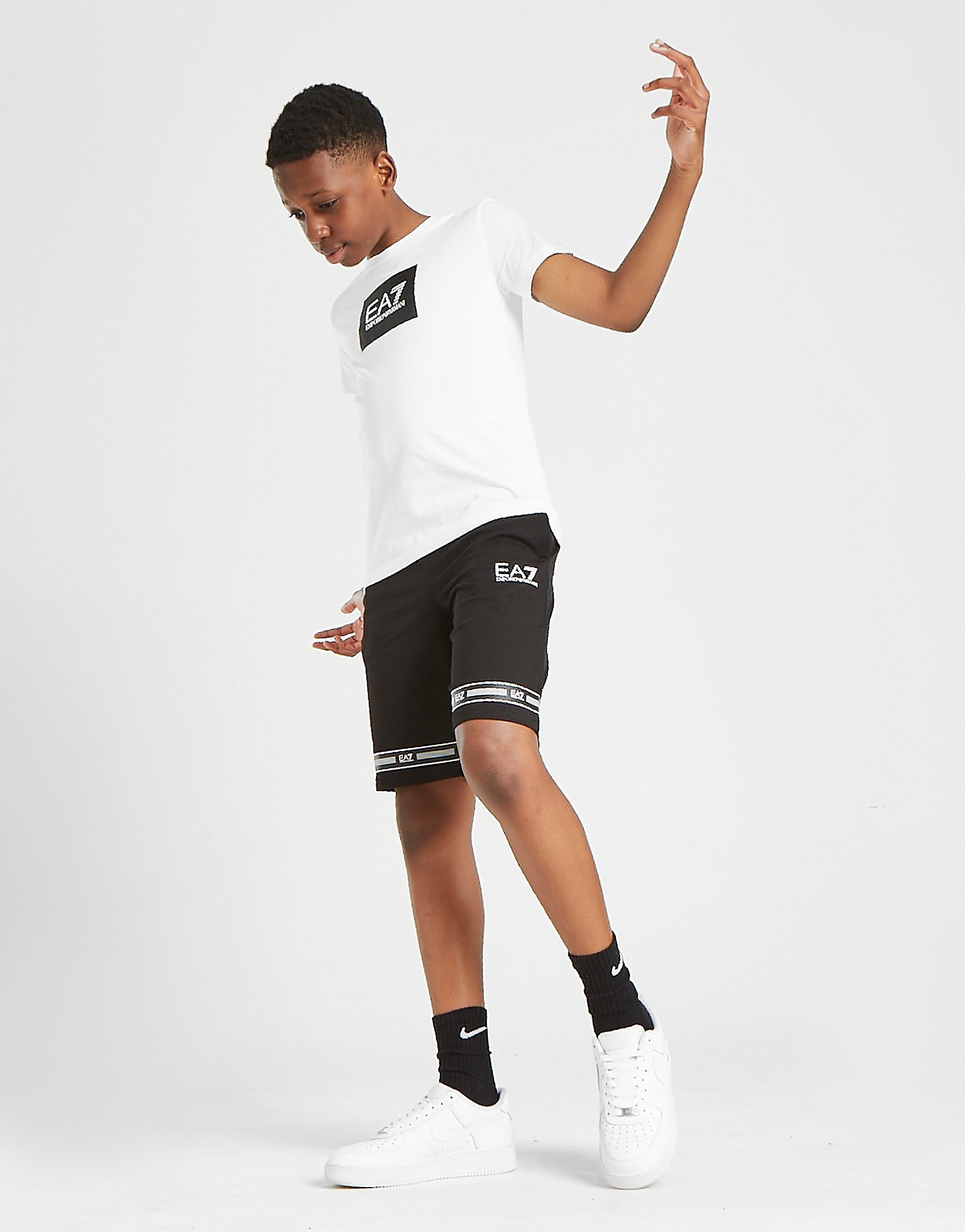 

Emporio Armani EA7 Logo Series Shorts Junior - Black - Kids, Black