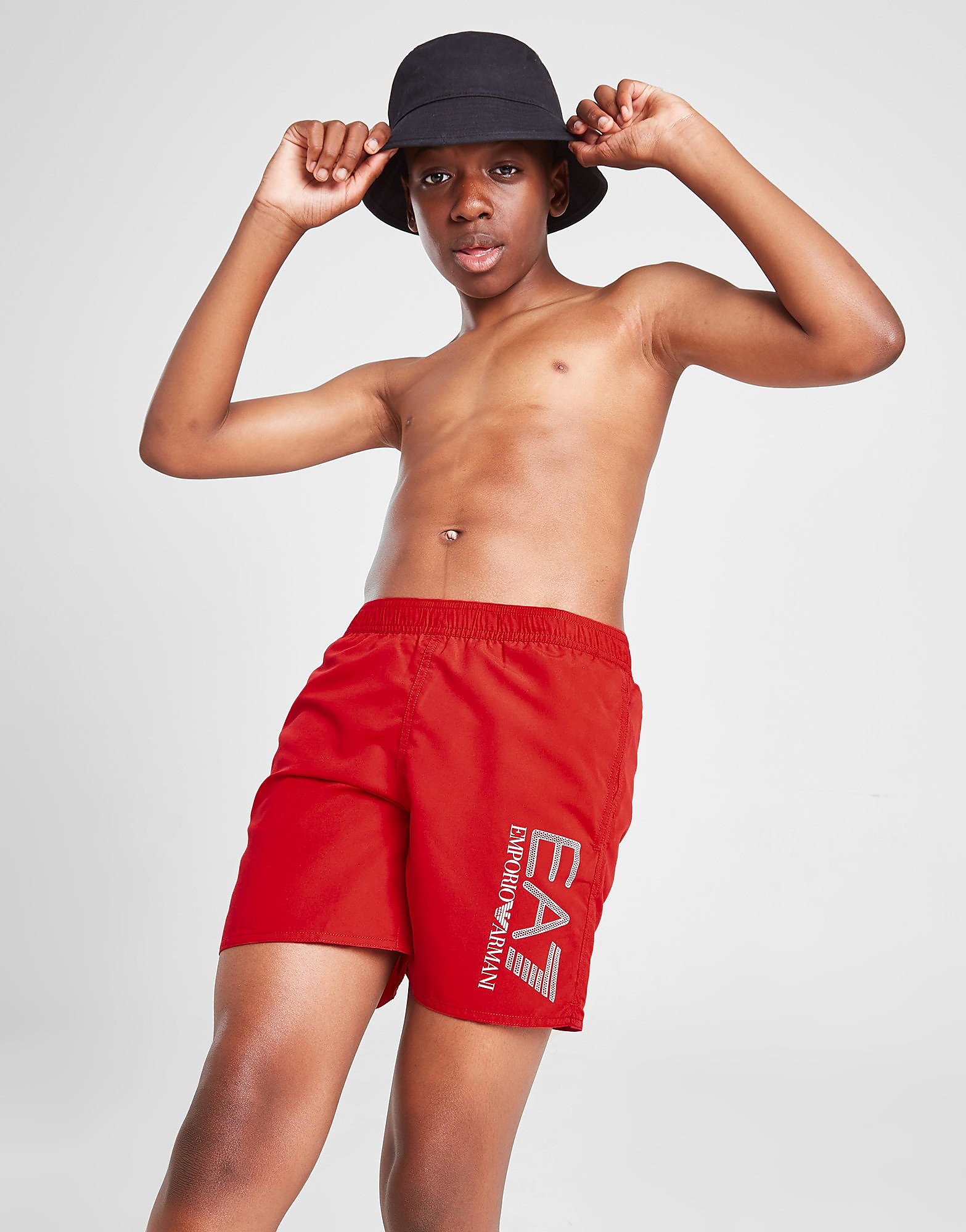 

Emporio Armani EA7 Visible Logo Woven Swim Shorts Junior - Red - Kids, Red