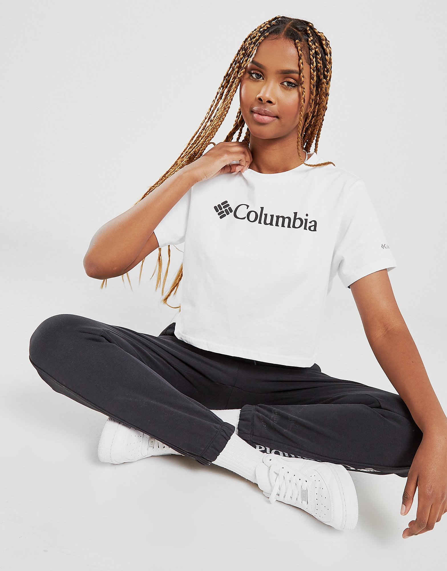 

Columbia Logo Crop T-Shirt - White - Womens, White