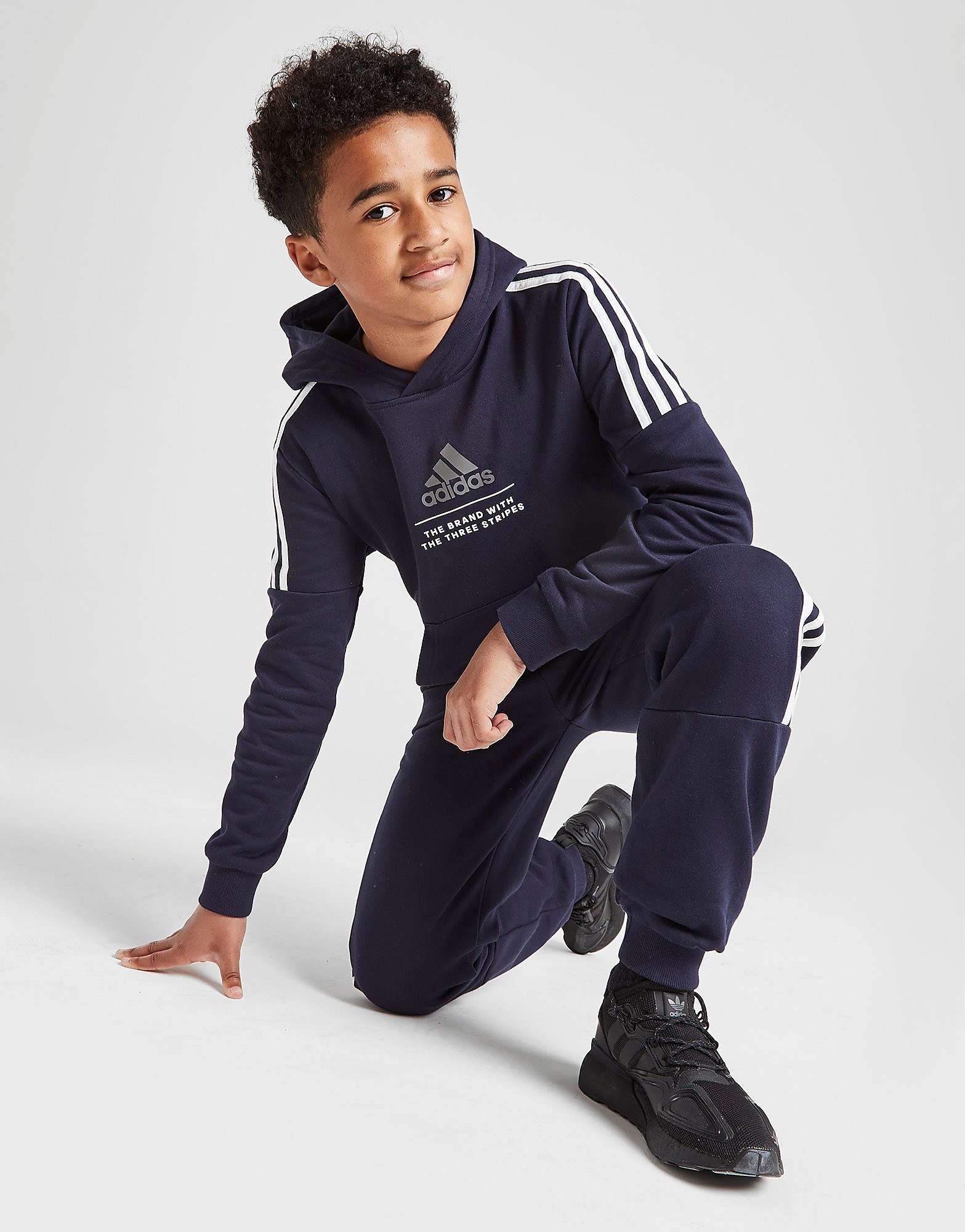 

adidas Badge of Sport Fleece Tracksuit Junior - Navy - Kids, Navy