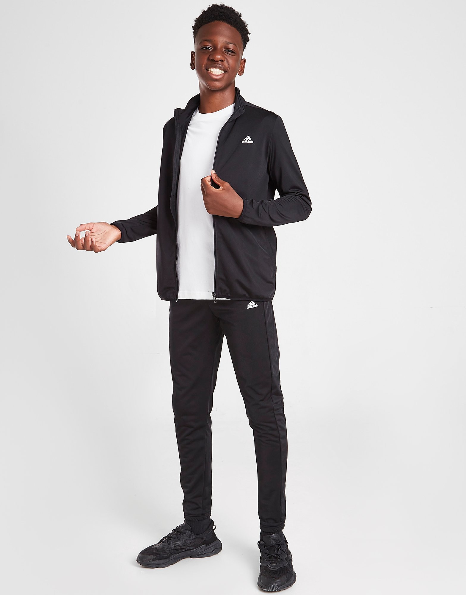 

adidas Badge of Sport Poly Tracksuit Junior - Black / White - Kids, Black / White