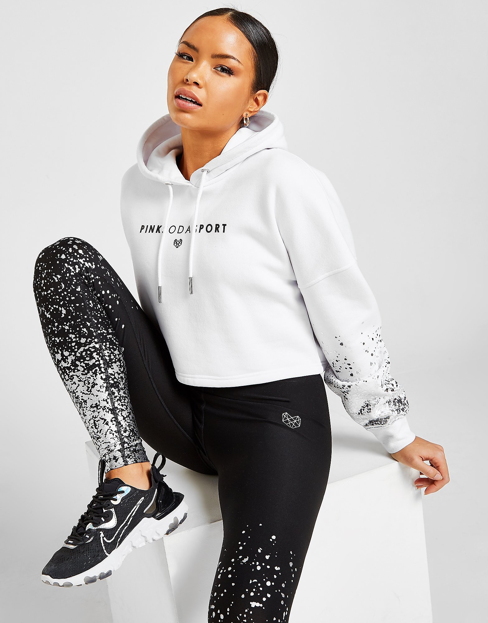 

Pink Soda Sport Sparkle Crop Hoodie - Only at JD - WHITE/Silver - Womens, WHITE/Silver
