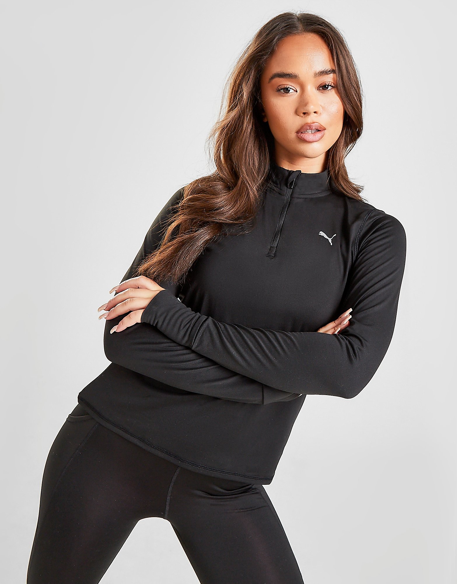 

Puma Fave 1/4 Zip Top - Black - Womens, Black