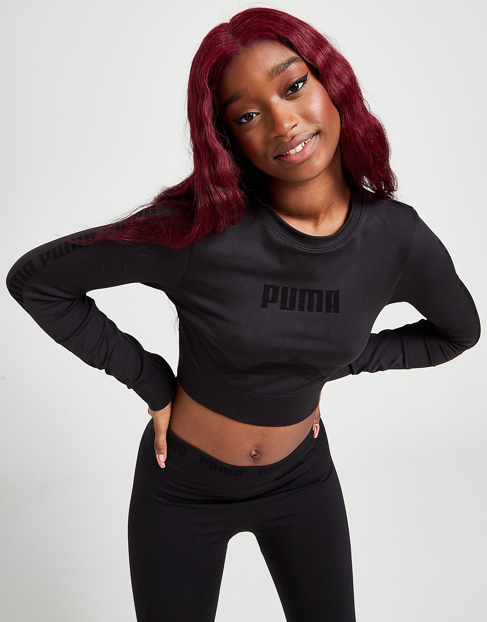 

Puma evoKNIT Seamless Long Sleeve T-Shirt - Black - Womens, Black