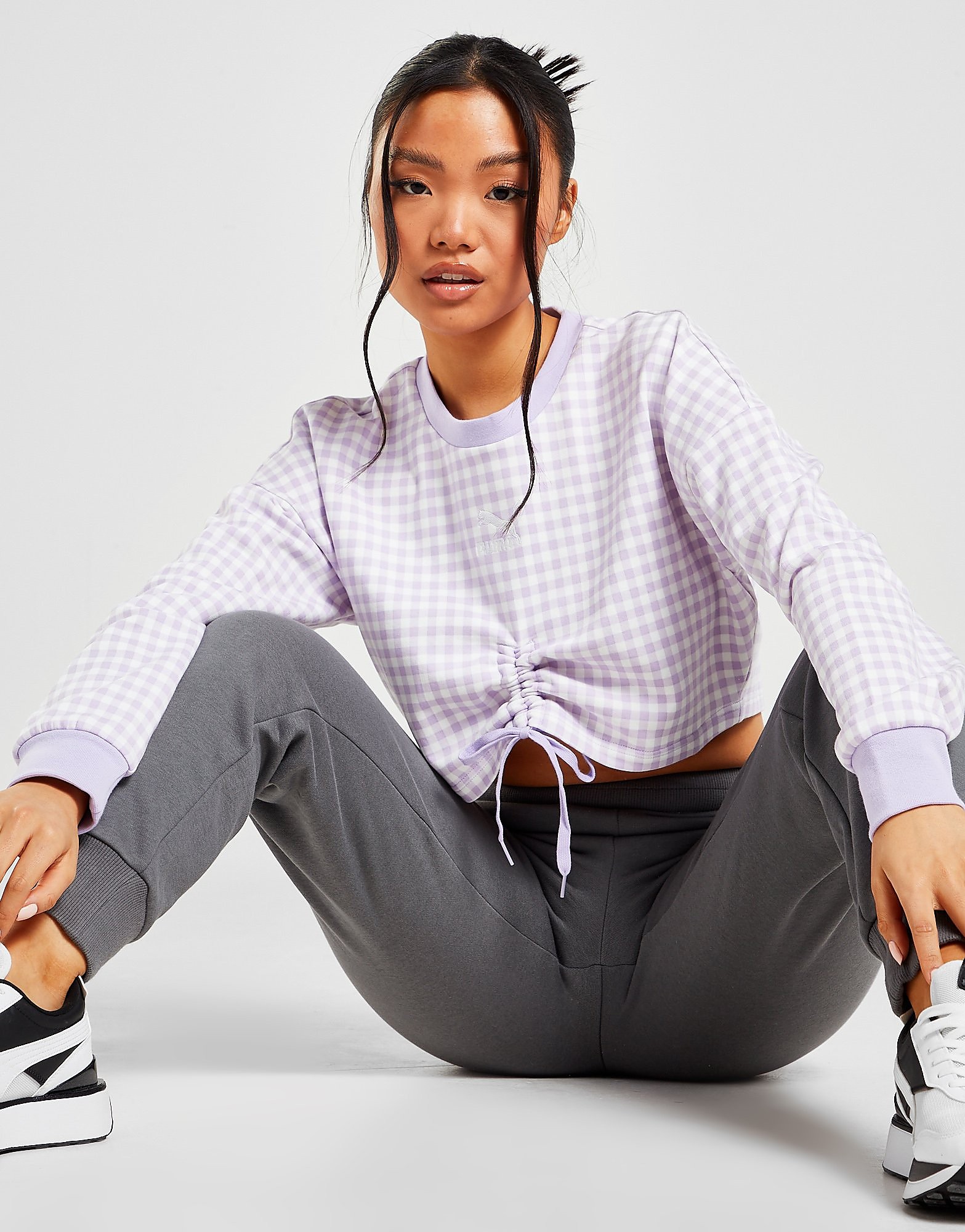 

Puma Houndstooth Crew Sweatshirt - Purple - Womens, Purple