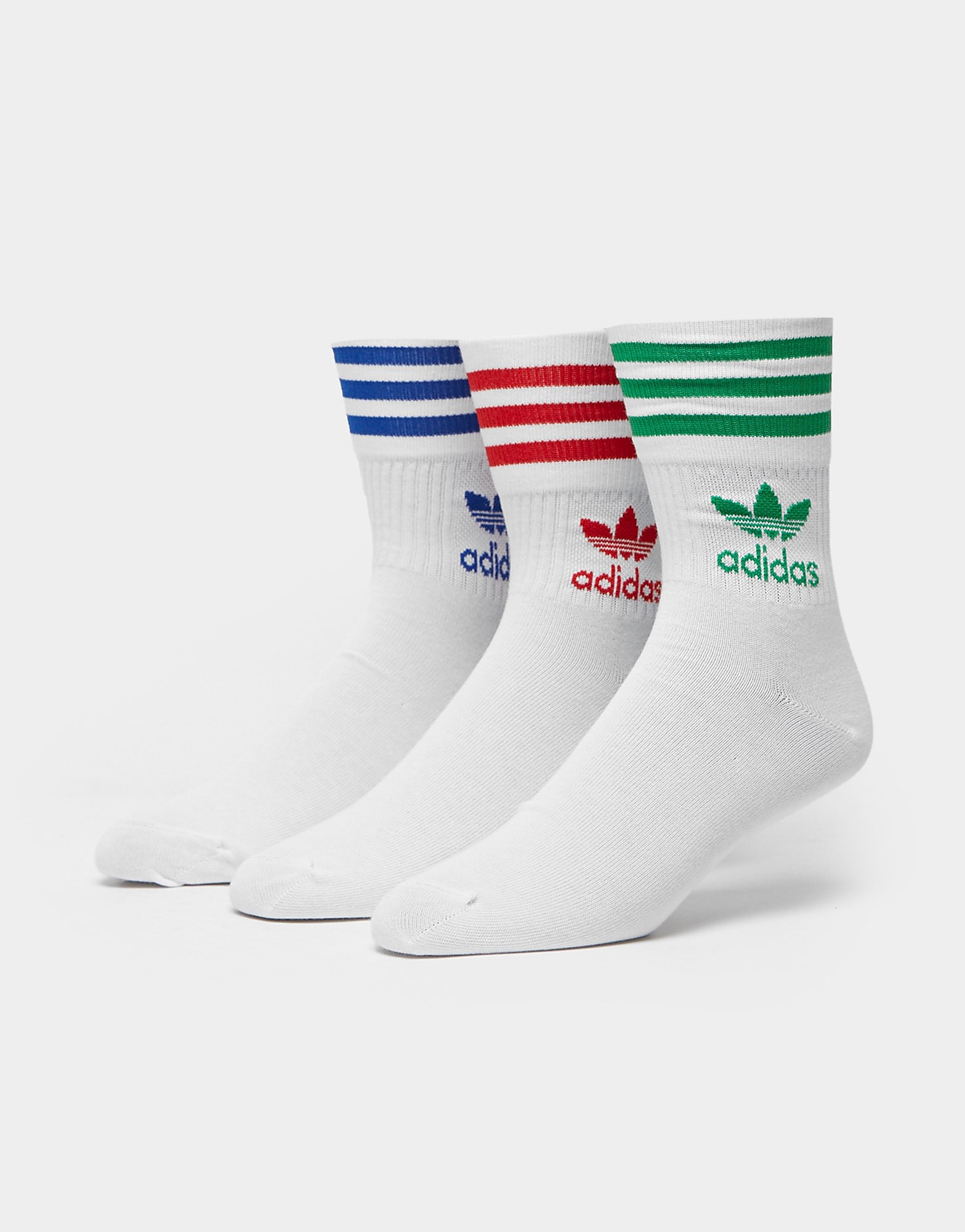 

adidas Originals 3 Pack Crew Socks - MULTI COLOUR/Multi - Womens, MULTI COLOUR/Multi