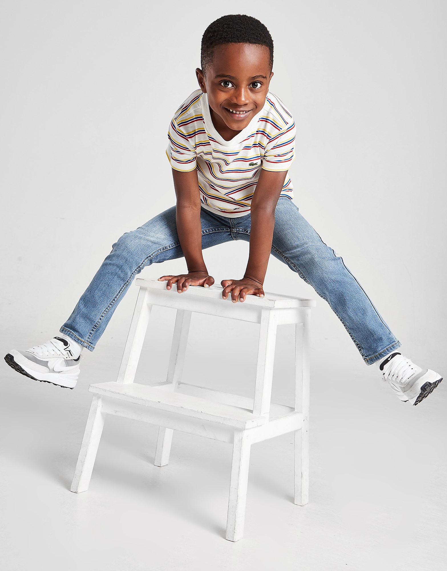 

Lacoste Stripe T-Shirt Children - White - Kids, White