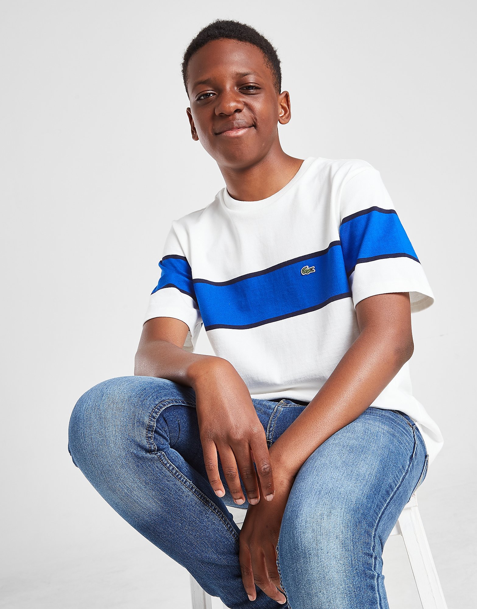 

Lacoste Panel T-Shirt Junior - White/Blue - Kids, White/Blue