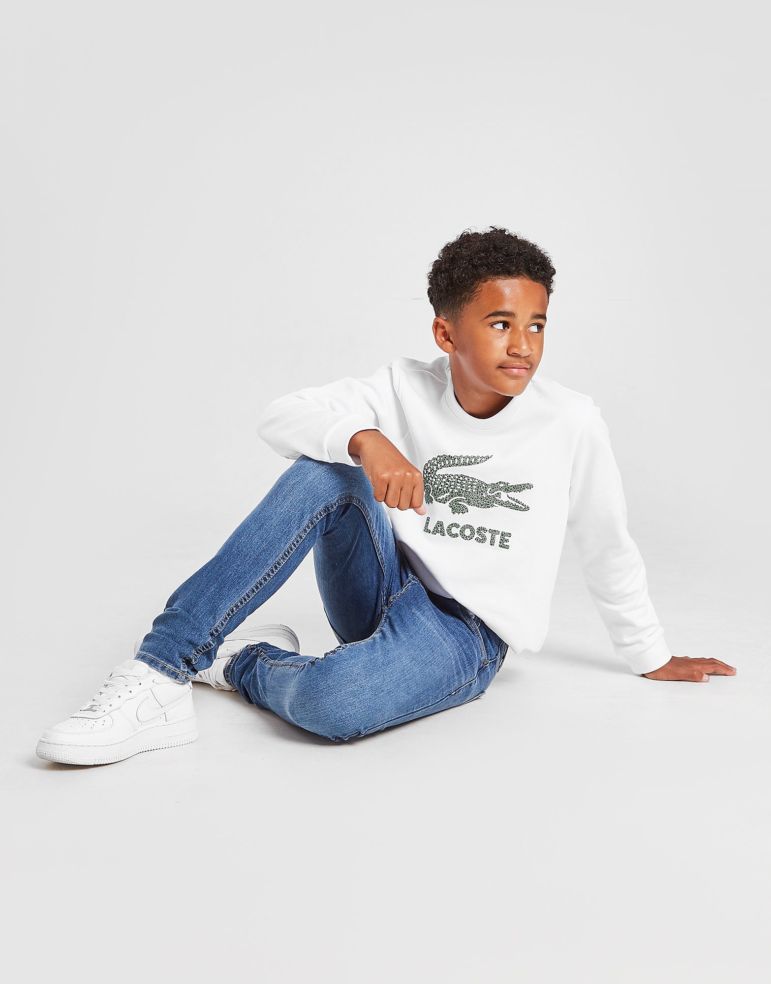 

Lacoste Large Croc Crew Sweatshirt Junior - White - Kids, White