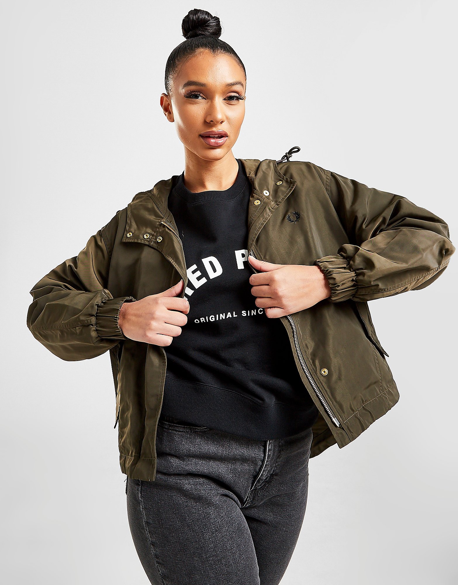 

Fred Perry Lightweight Short Parka Jacket - Green - Womens, Green