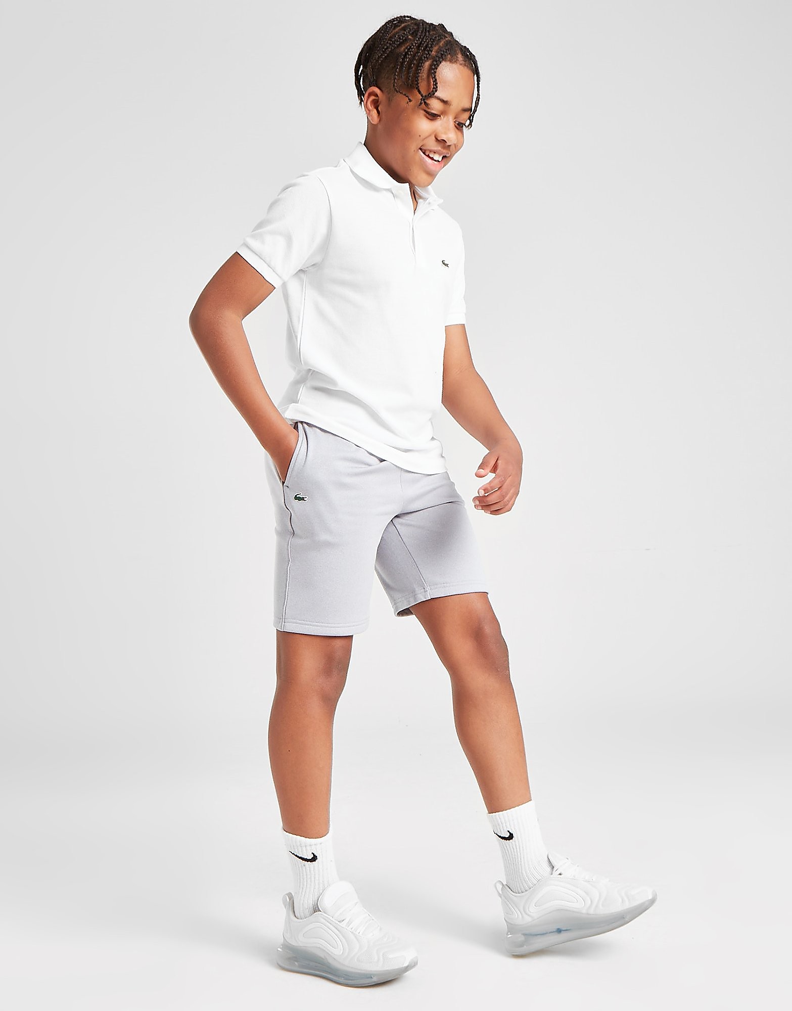 Lacoste Poly Fleece Shorts Children - Only at JD - Grey - Kids, Grey