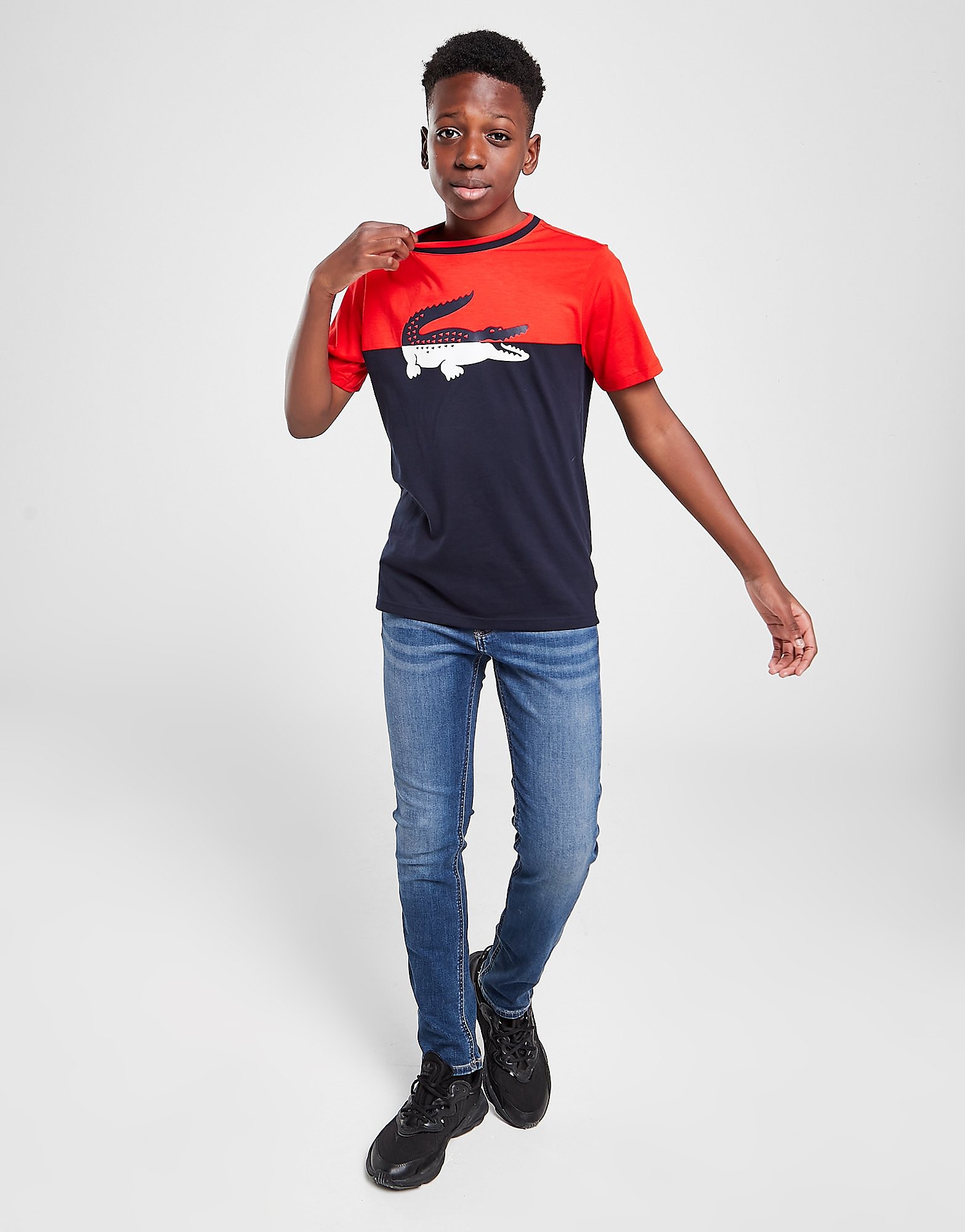 

Lacoste Colour Block Croc T-Shirt Junior - Navy/Red - Kids, Navy/Red