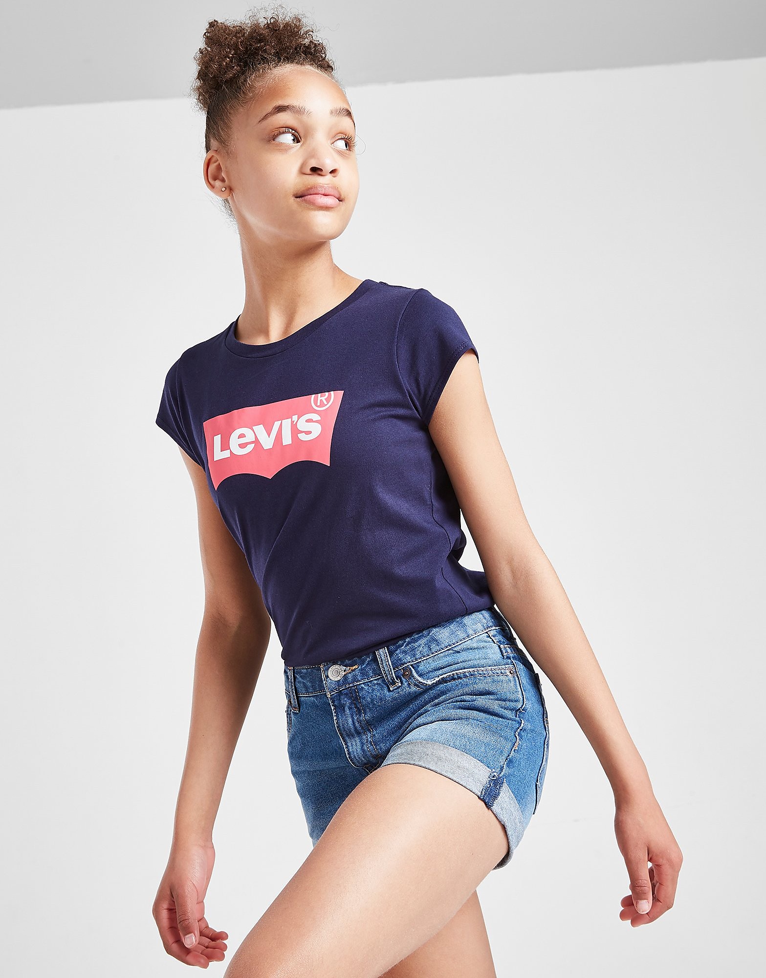 

Levis Girls' Denim Girlfriend Shorts Junior - Blue - Kids, Blue