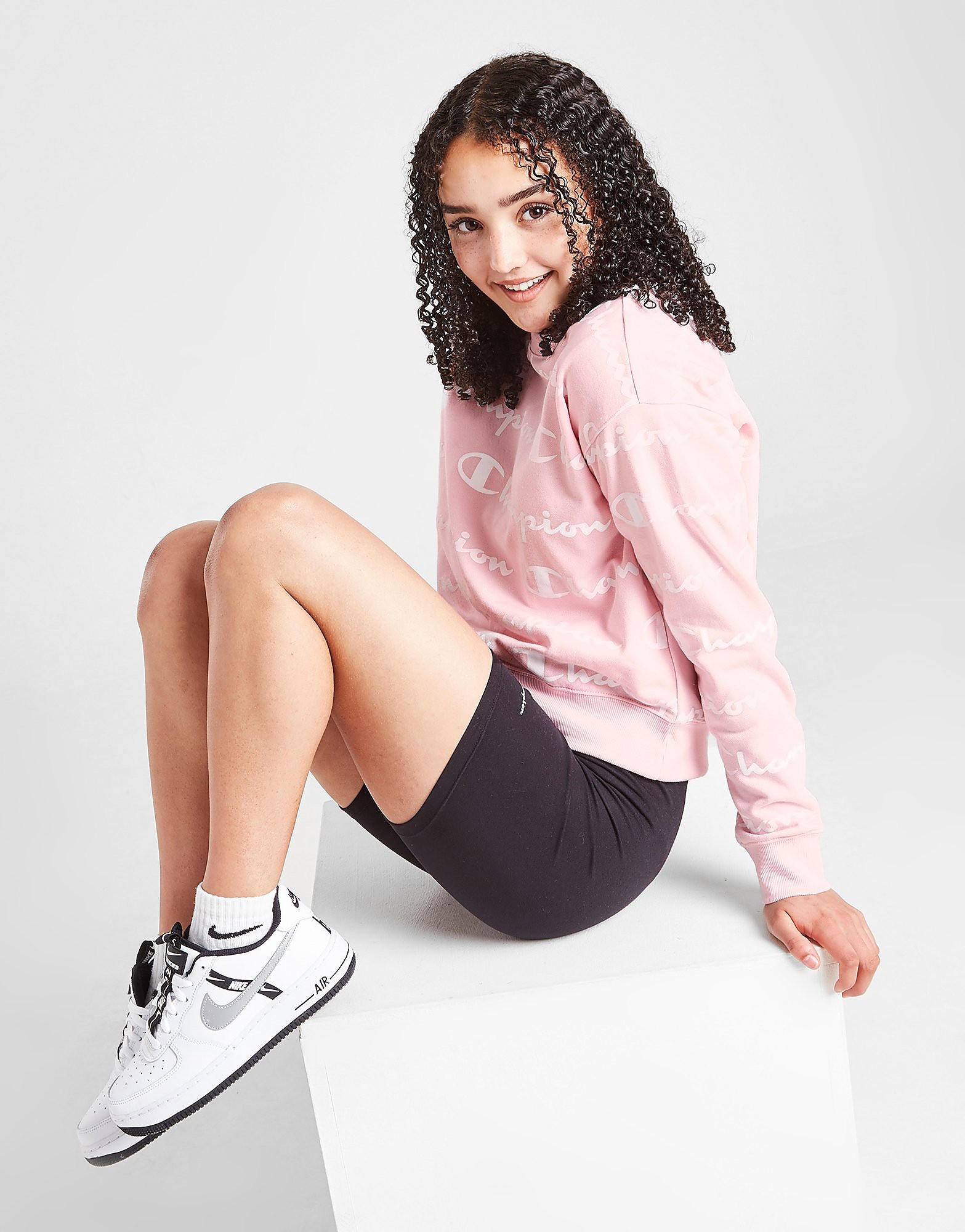 

Champion Girls' All Over Print Crop Sweatshirt Junior - Pink - Kids, Pink