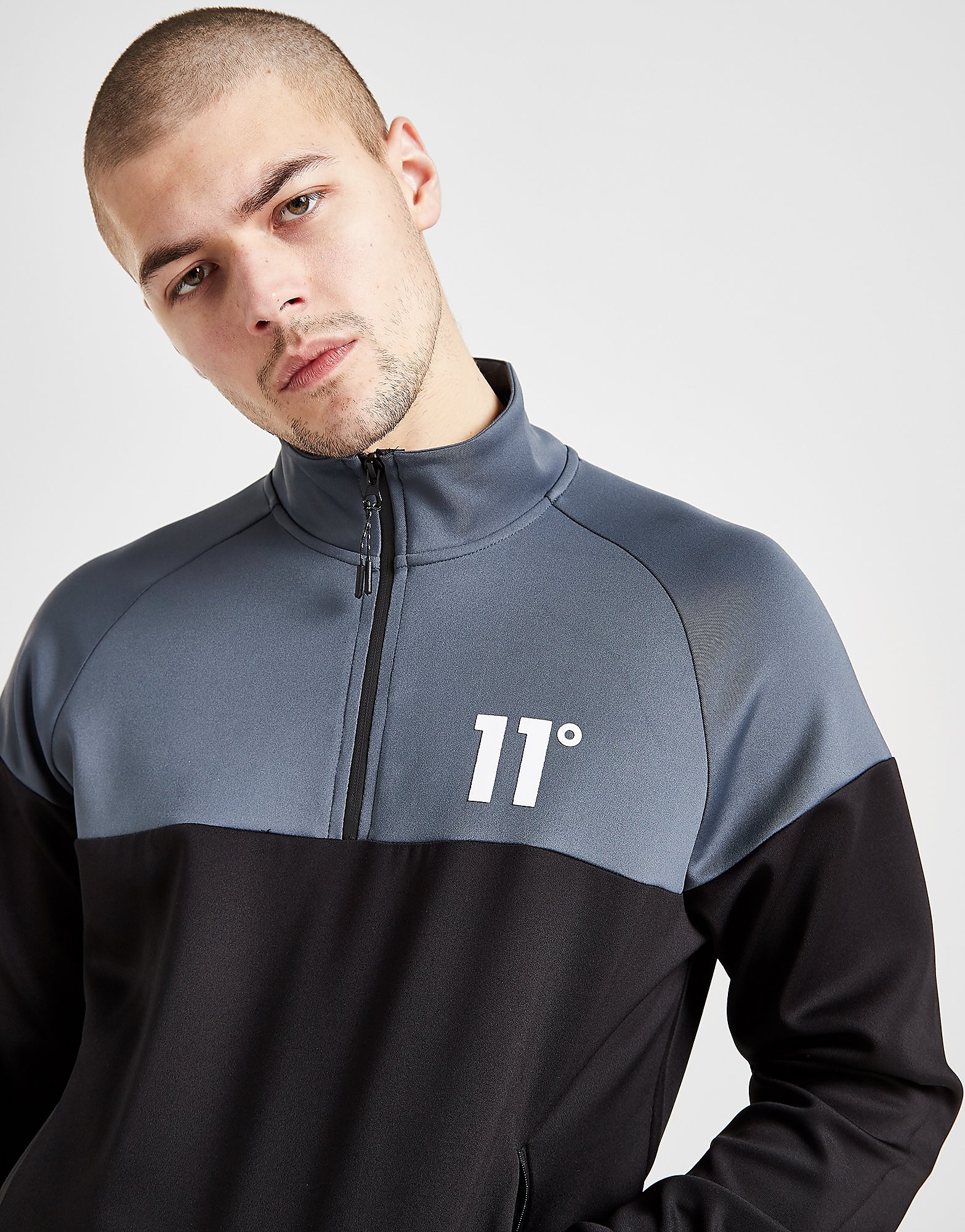 

11 Degrees 1/4 Zip Track Top - Only at JD - Black - Mens, Black
