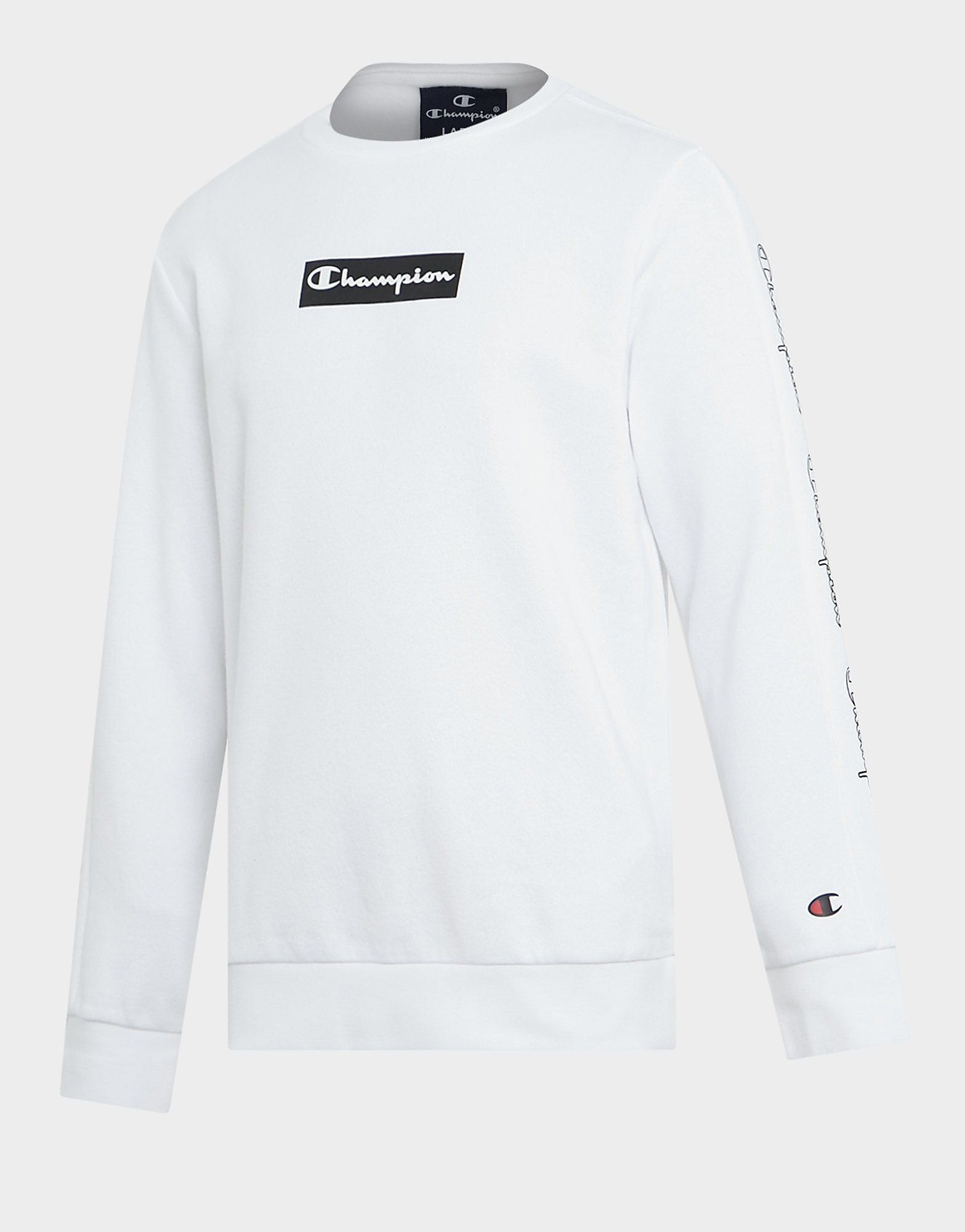

Champion Box Logo Fleece Crew Sweatshirt Junior - Only at JD - White - Kids, White