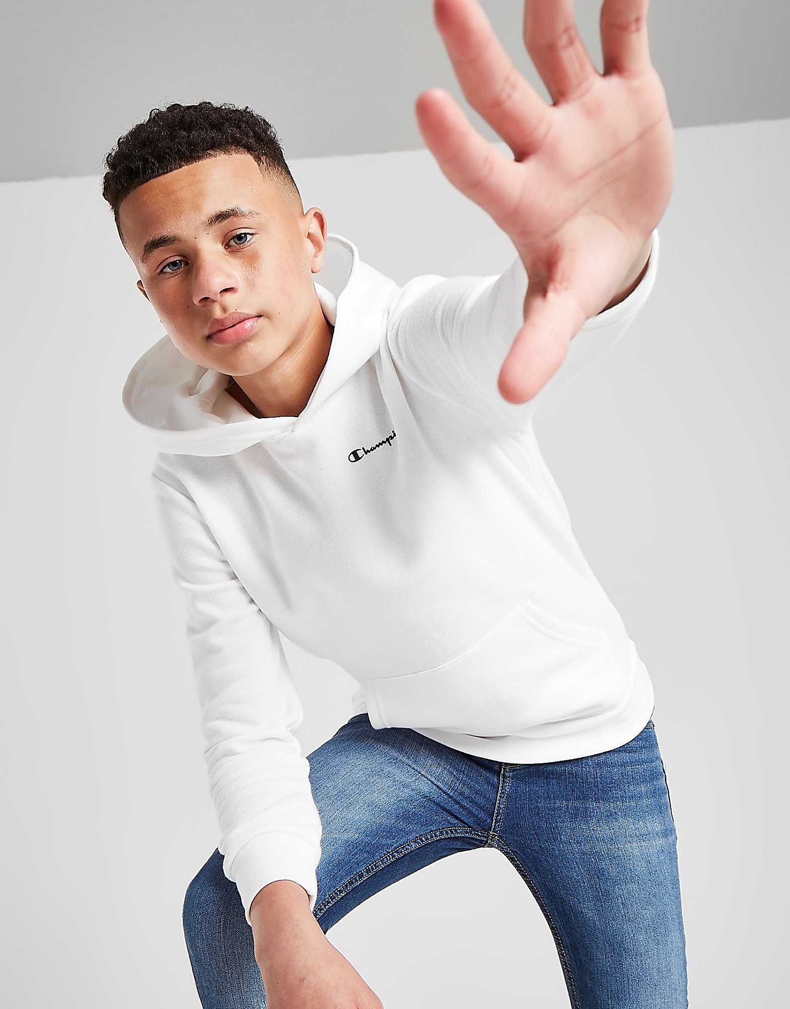 

Champion Small Logo Hoodie Junior - Only at JD - White - Kids, White