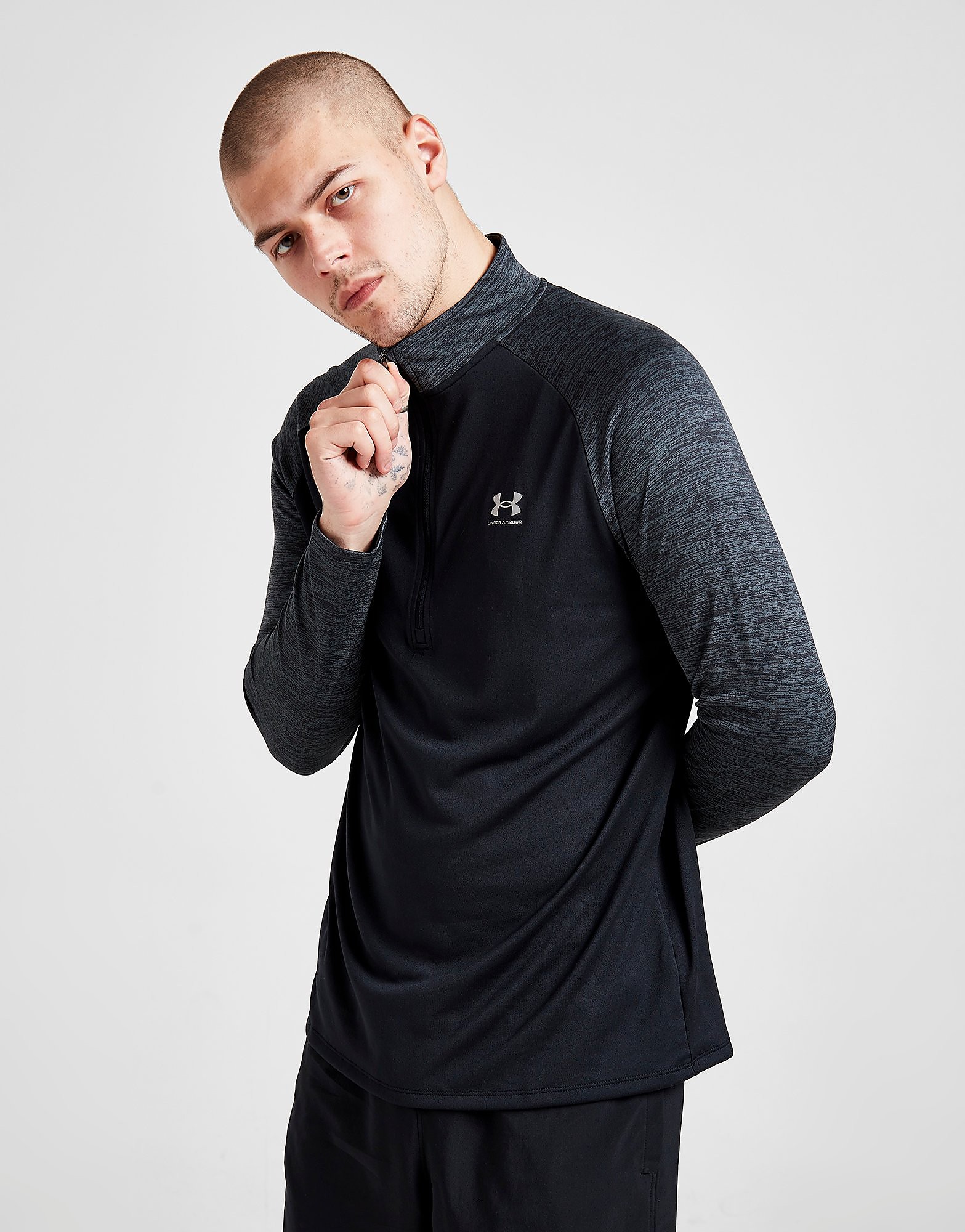 

Under Armour Tech Colour Block 1/4 Zip Top - Only at JD - Black - Mens, Black