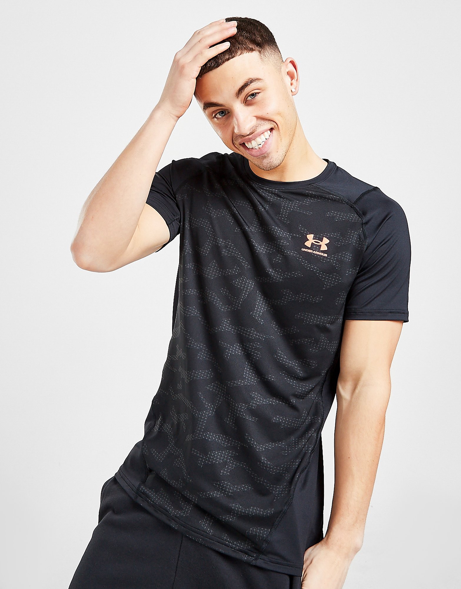 Under Armour HeatGear Camo T-Shirt - Only at JD - Black - Mens, Black