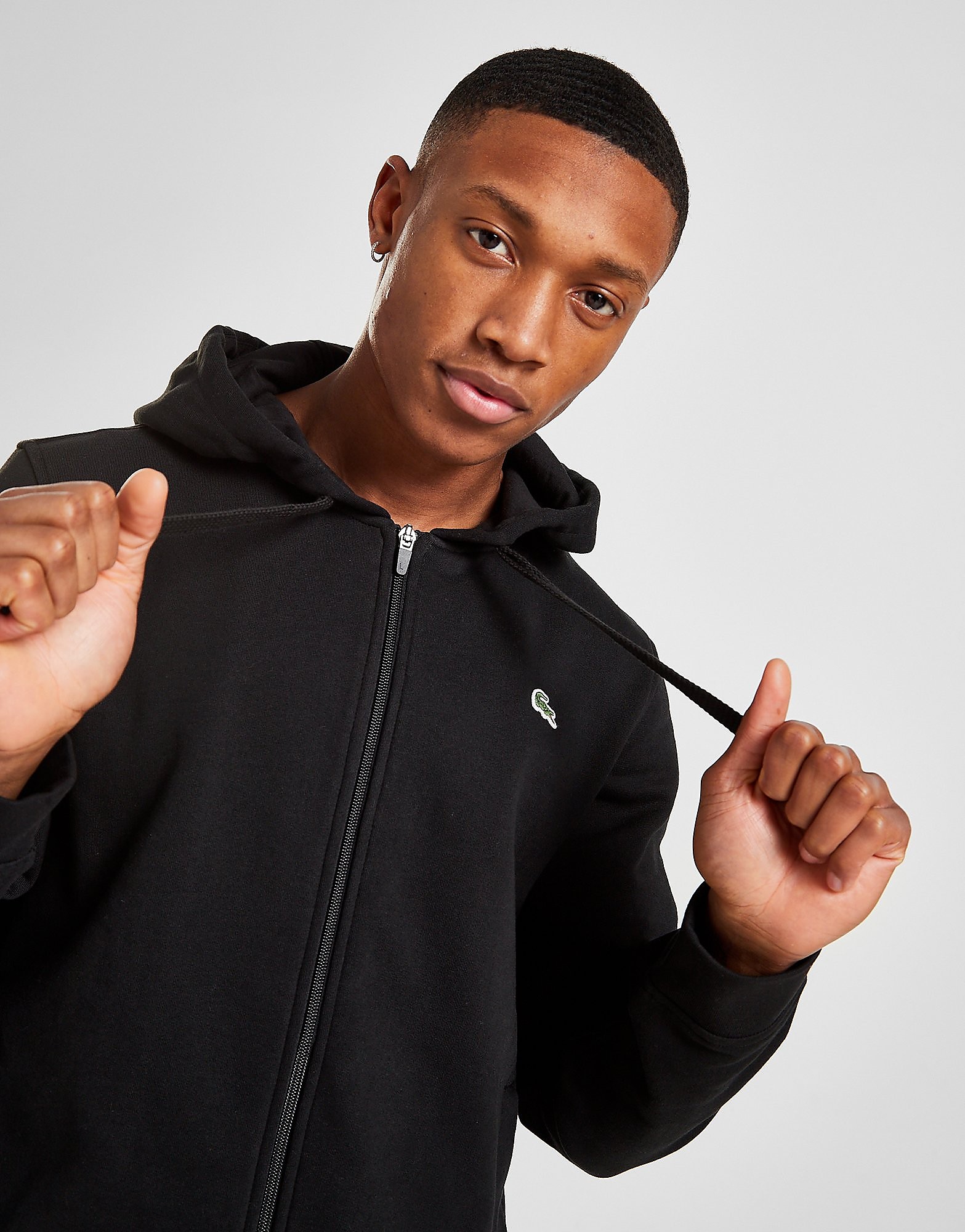 

Lacoste Core Full Zip Hoodie - Black/Black - Mens, Black/Black