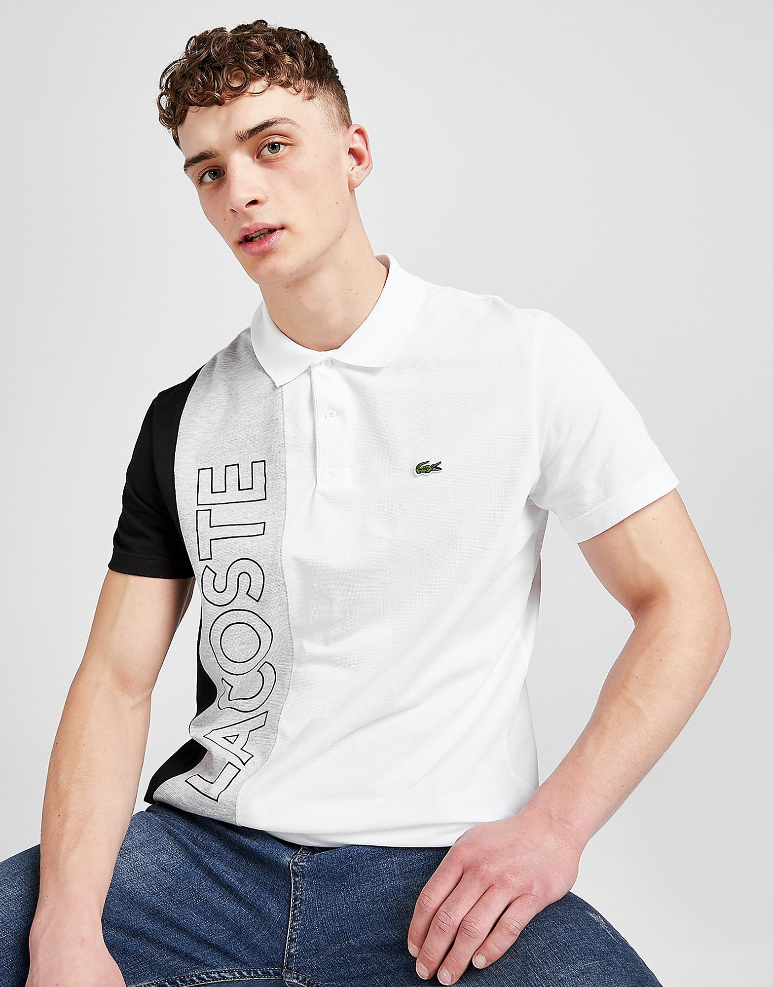

Lacoste Vertical Block Polo Shirt - White - Mens, White