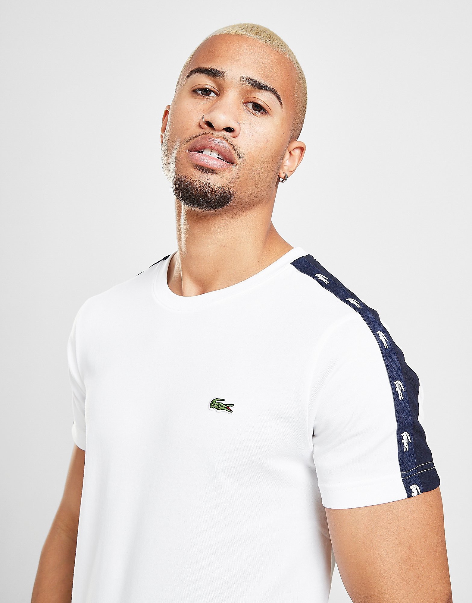 Lacoste Croc Tape T-Shirt - White - Mens, White