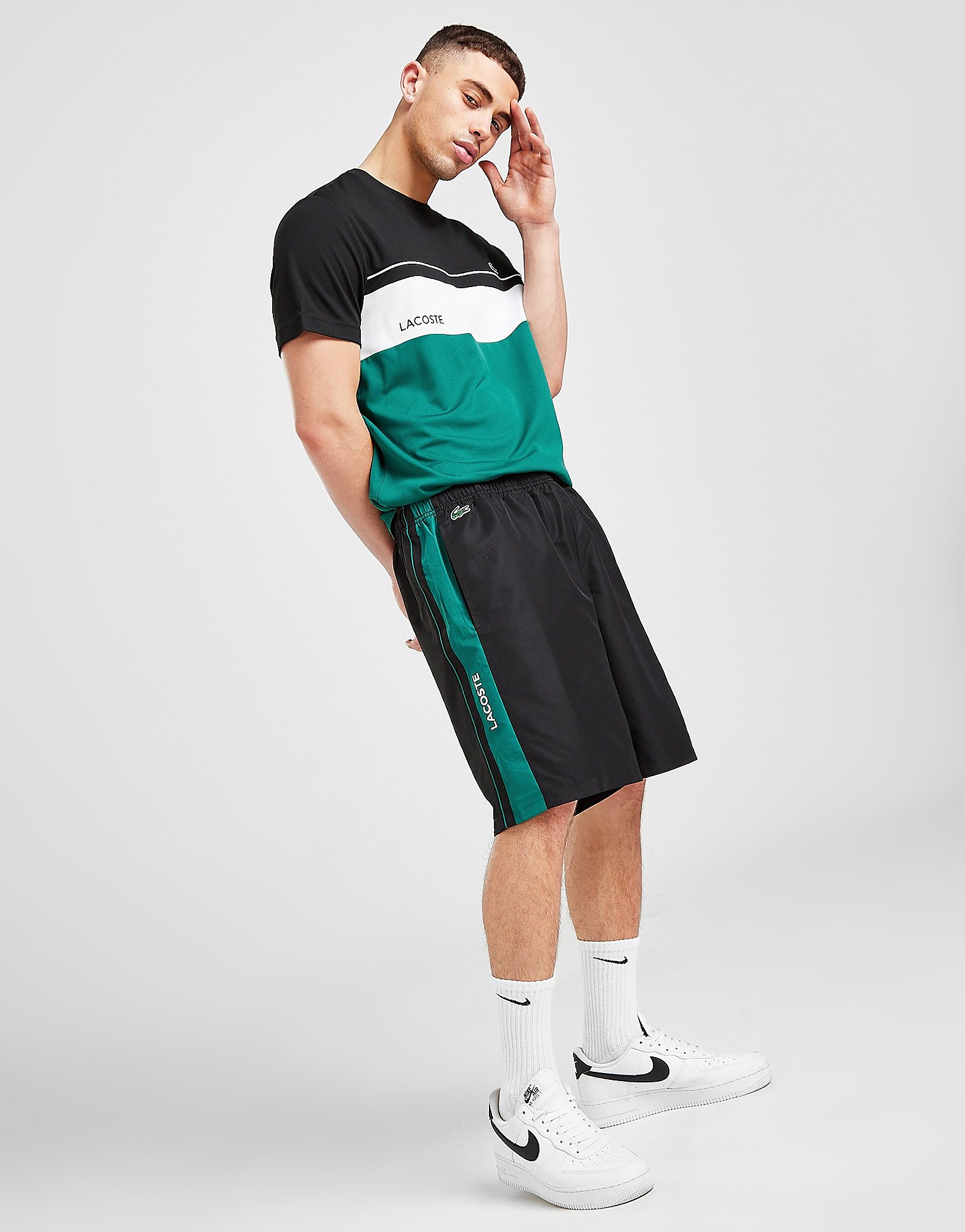 

Lacoste Panel Woven Shorts - Black - Mens, Black